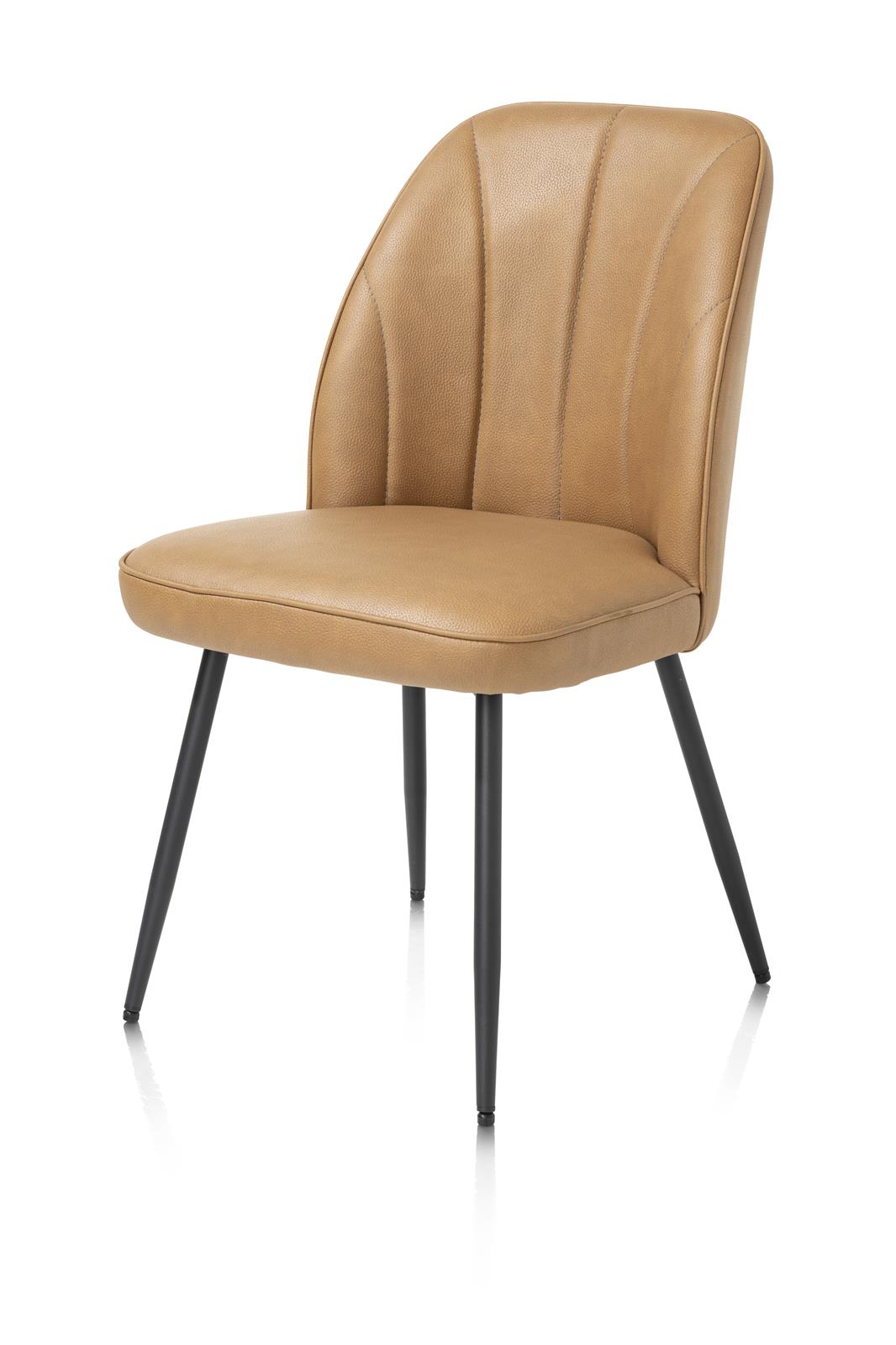 Henders & Hazel Stuhl Leo Stoff Gelb, Stuhl, Sessel, Lederoptik, Beige, Metallbeine