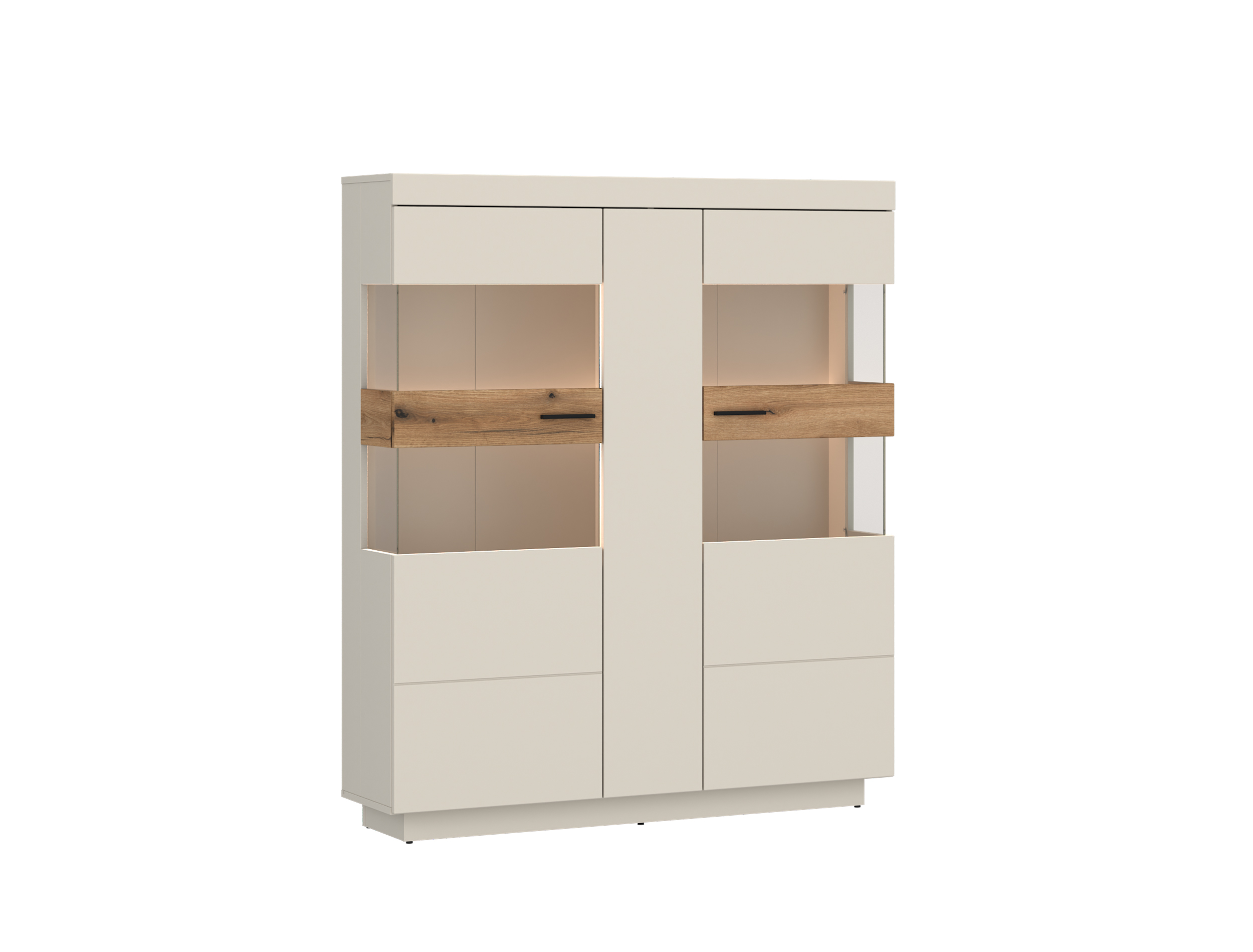 Wojcik Meble Vitrine LIGHTNING in Cashmere Dekor,Abs.Coast Evkoe, Vitrine, Standvitrine, Schrank, Holzarmband, Beige