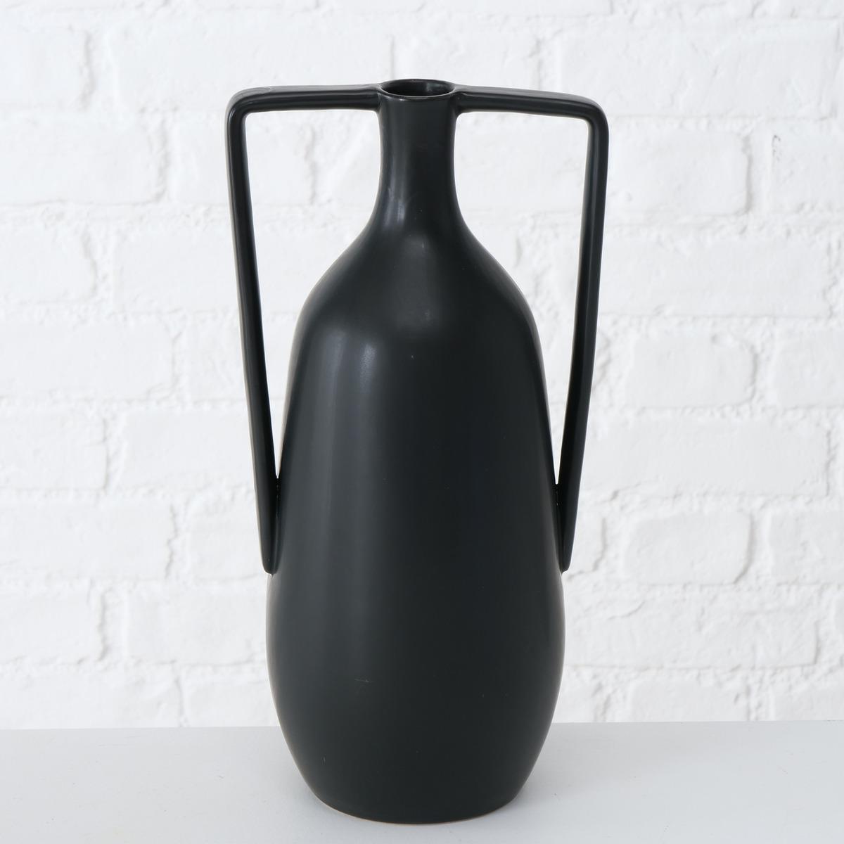 Vase Melax Steingut schwarz