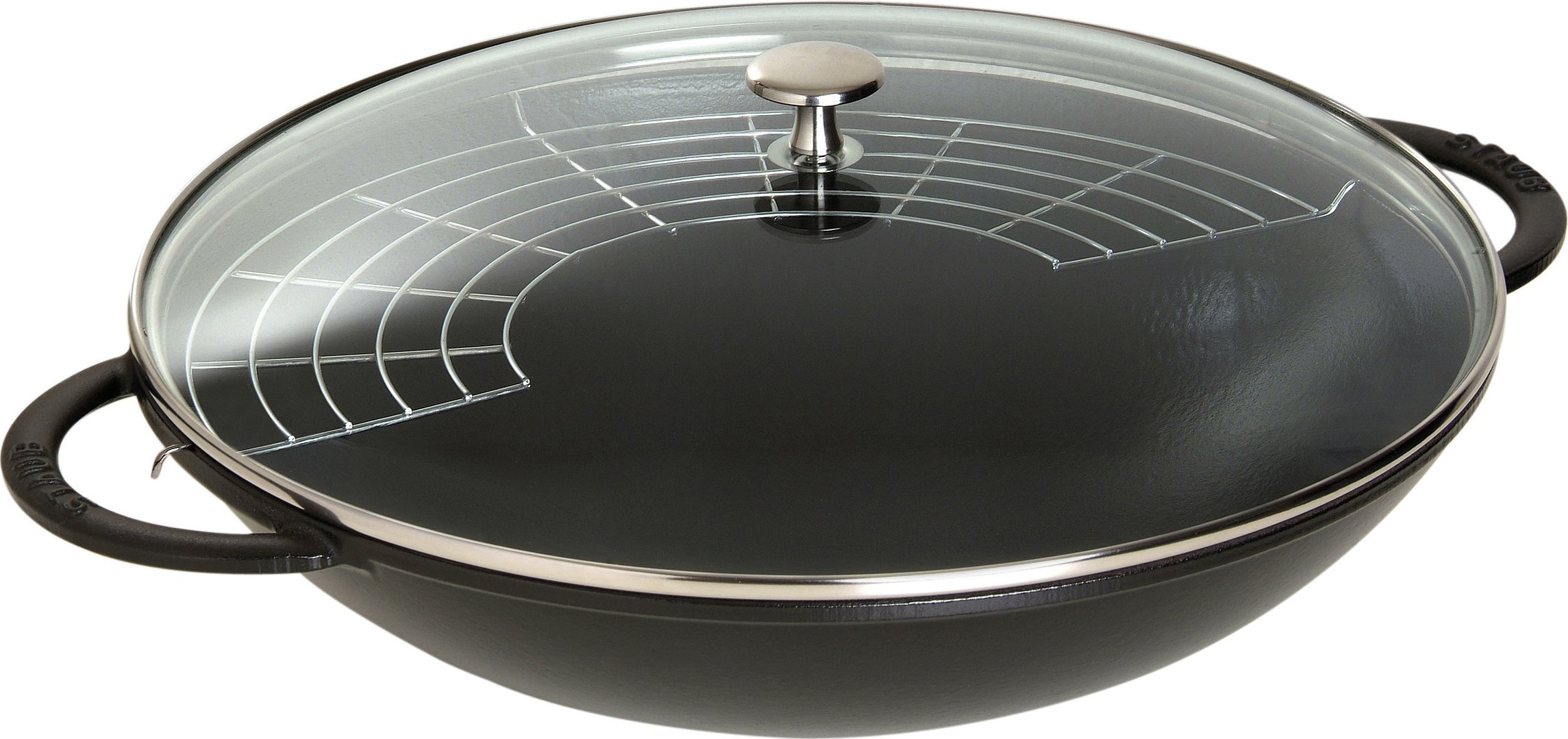 staub Wok mit Glasdeckel 37cm SPECIALITIES in Farbe Schwarz