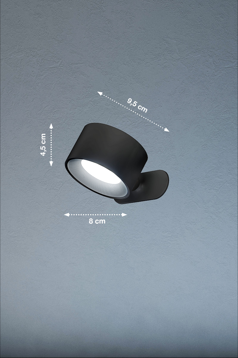 FH Lighting LED-Wandleuchte MAGNETIC in Kunststoff schwarz matt