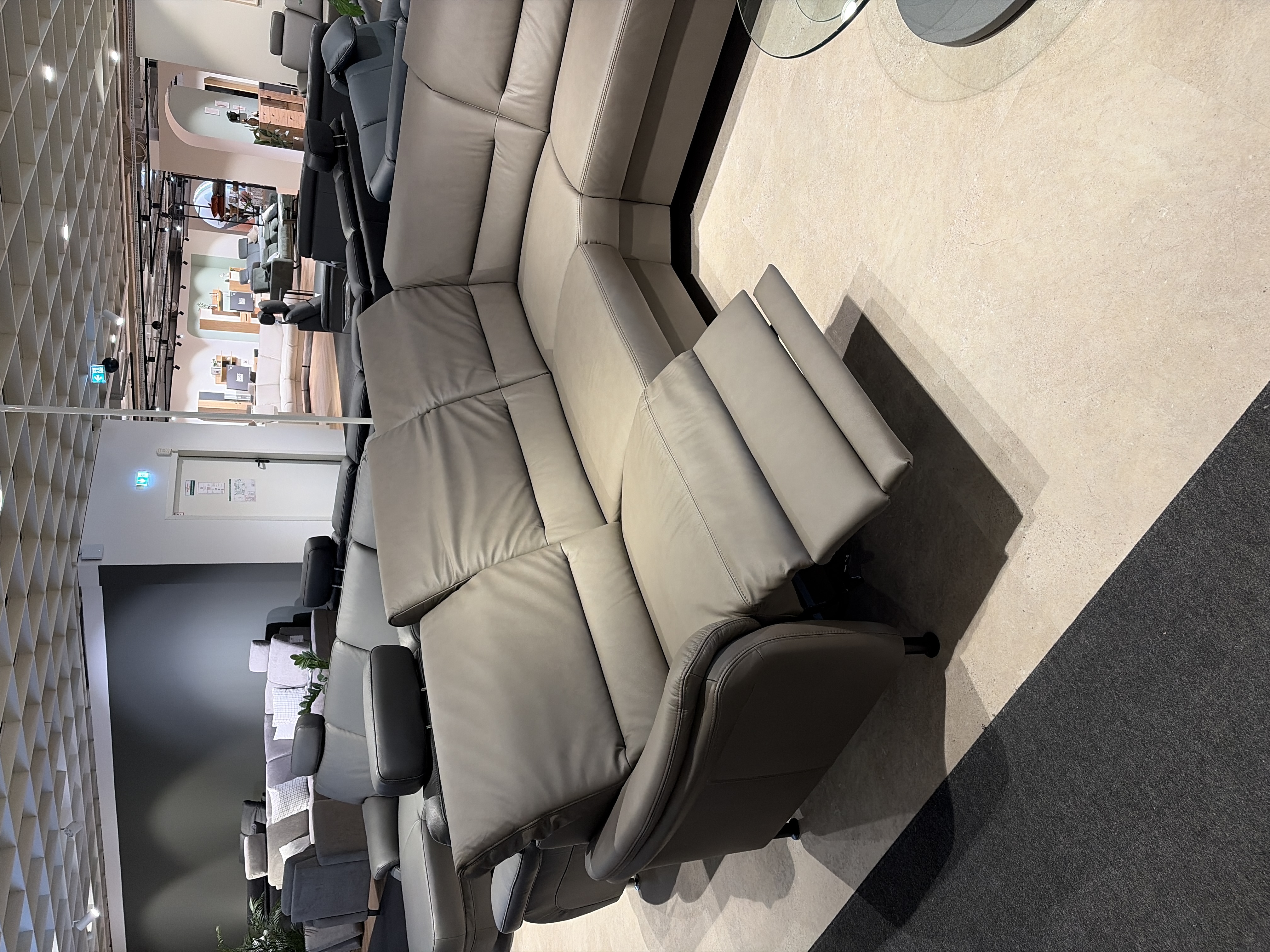 Modulmaster Polsterrundecke MM-PN1148 in Vivre greystone, Sofa, Wohnzimmermöbel, Ecksofa, Lederlook, Beige