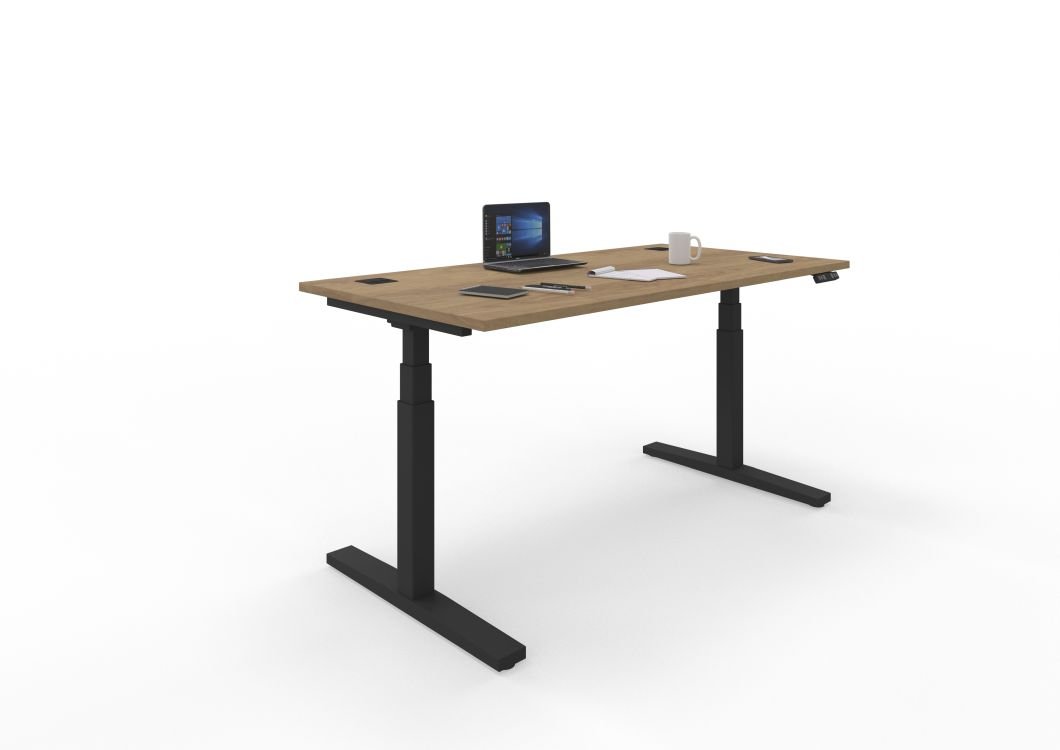 Nowy Styl Schreibtisch eUP Holzoptik / schwarz ca. 160 x 80 cm