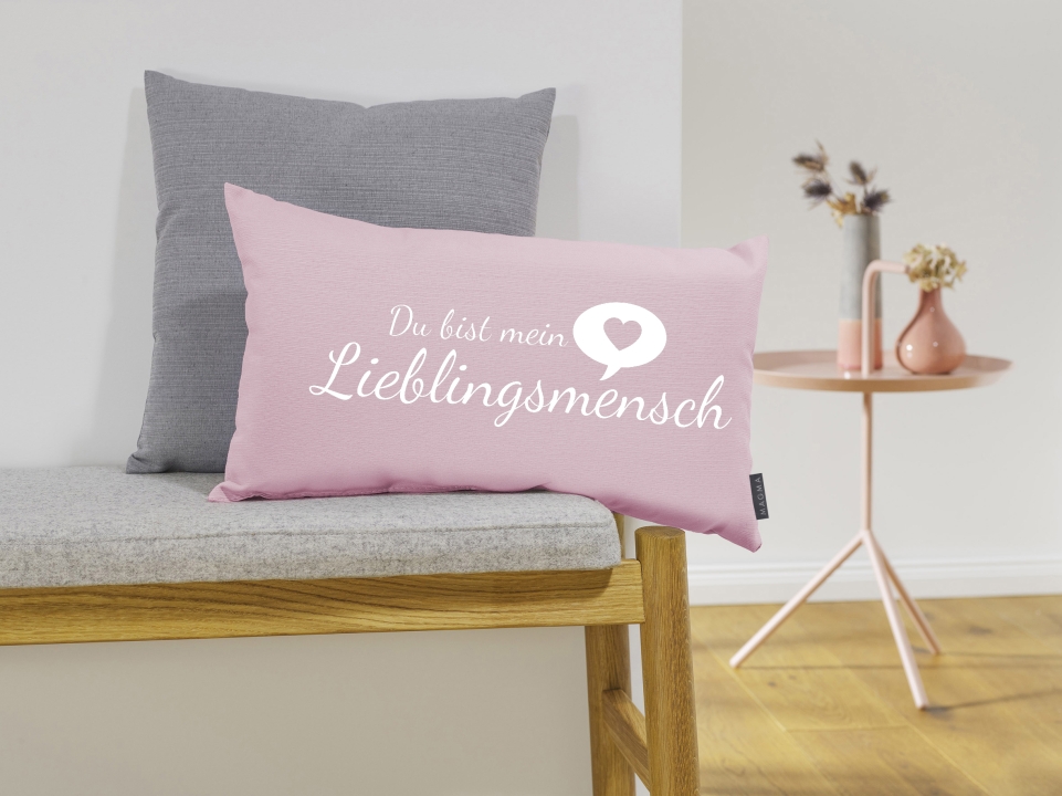 Magma Heimtex Kissen LIEBLINGSMENSCH ca. 30x50cm in Farbe altrose
