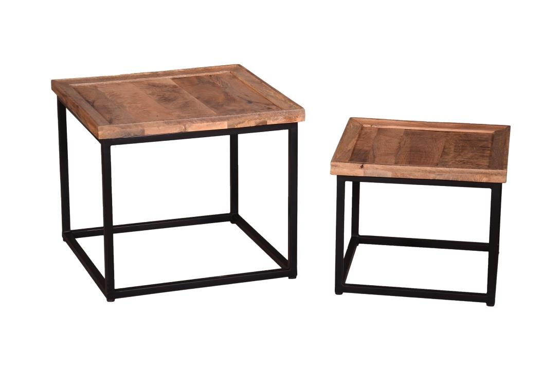 Direct 4 Home Couchtisch 2er Set in Mango Massiv