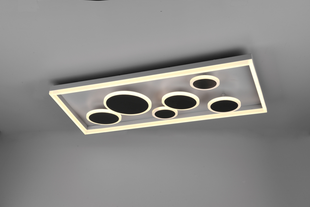 Trio LED-Deckenleuchte HARRIET in anthrazit, Kunststoff weiß