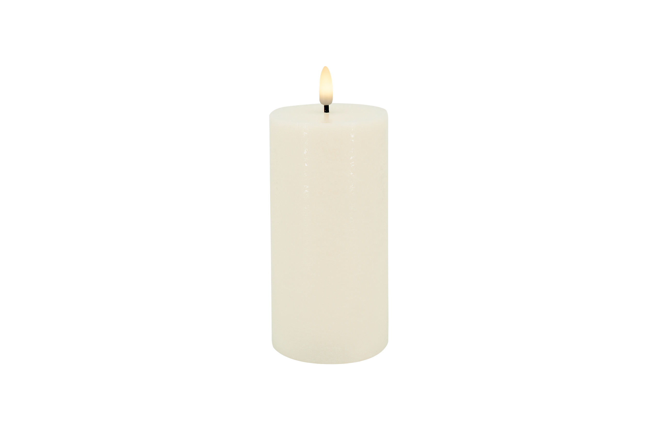 L.C. Wholesaler LED-Stumpenkerze BASIC ca. Ø 7,5, H 15cm in cream rustic, 7.5x15cm