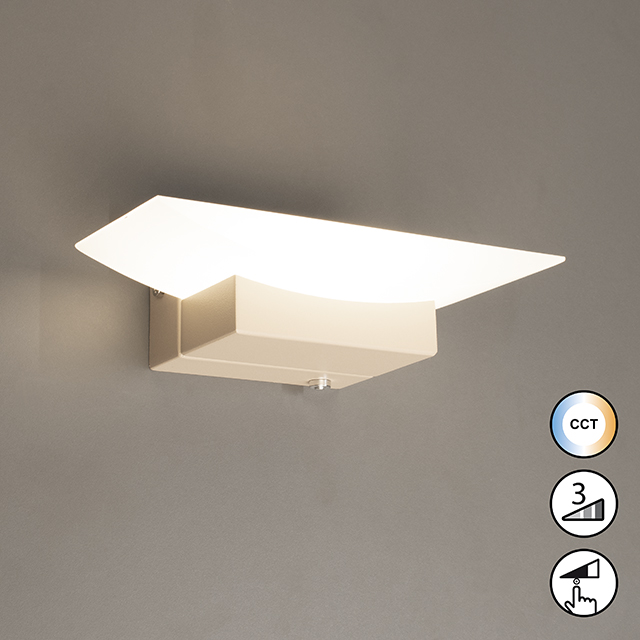 Fischer & Honsel LED-Wandleuchte BOWL TW 1-flammig in Farbe Metall sandfarbig/Acrylglas satiniert, Deckenleuchte, Leuchte, Lampe