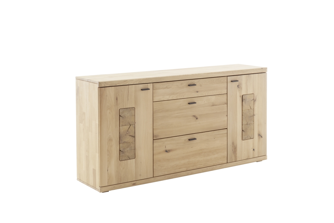 MCA Furniture Sideboard PALMA in Ast/Balkeneiche massiv