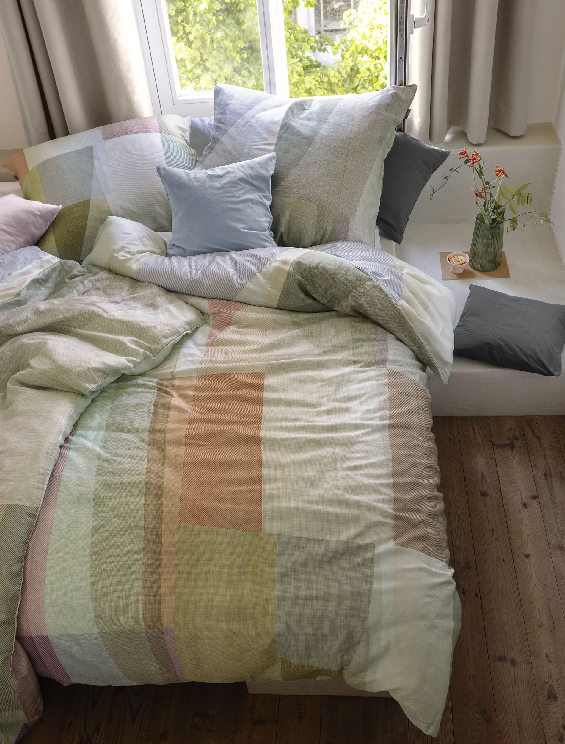 irisette Lyocell-Satin Bettwäsche LOTUS in Farbe ca. 135x200cm, Kissen, Dekoration für Zuhause, Mobiliar, Bett, Decke