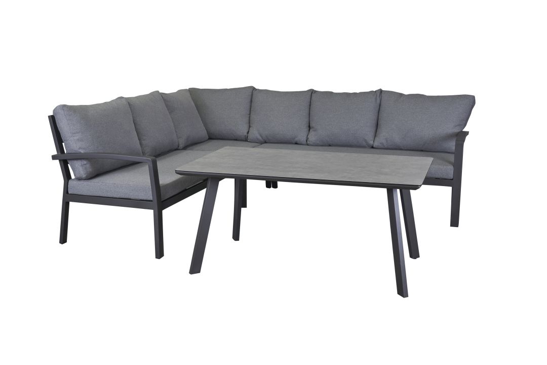 Lounge-Set 4-teilig BONDINO in Grau L.C. Wholesaler Lounge-Set 4-teilig BONDINO in Farbe Anthrazit / Hellgrau, Couch, Mobiliar, Tabelle, Kaffeetisch, Esstisch