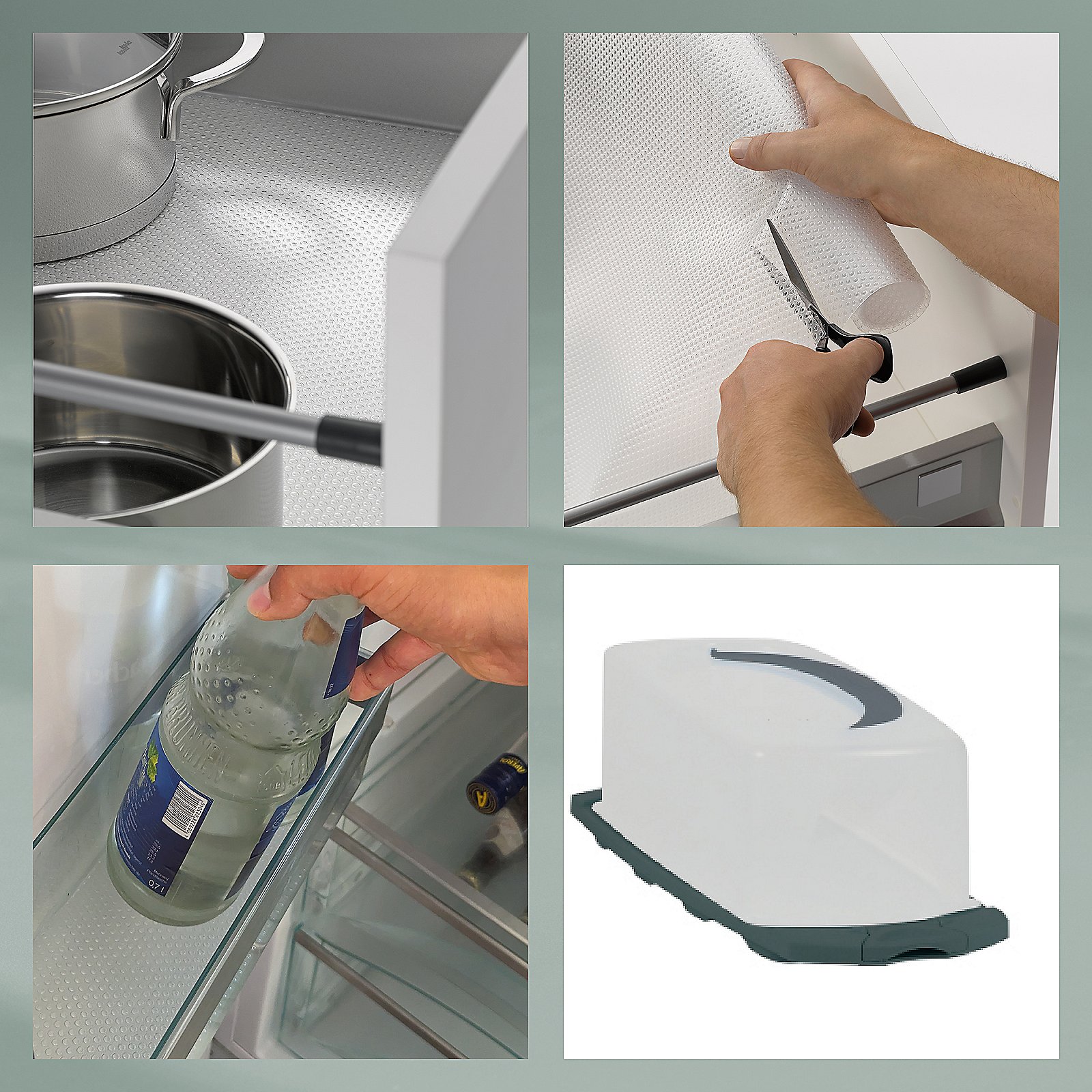 Kela Schubladenmatte SOLETTA in Farbe Transparent, Reinigen, Person, Sinken, Waschbeckenhahn, Schere