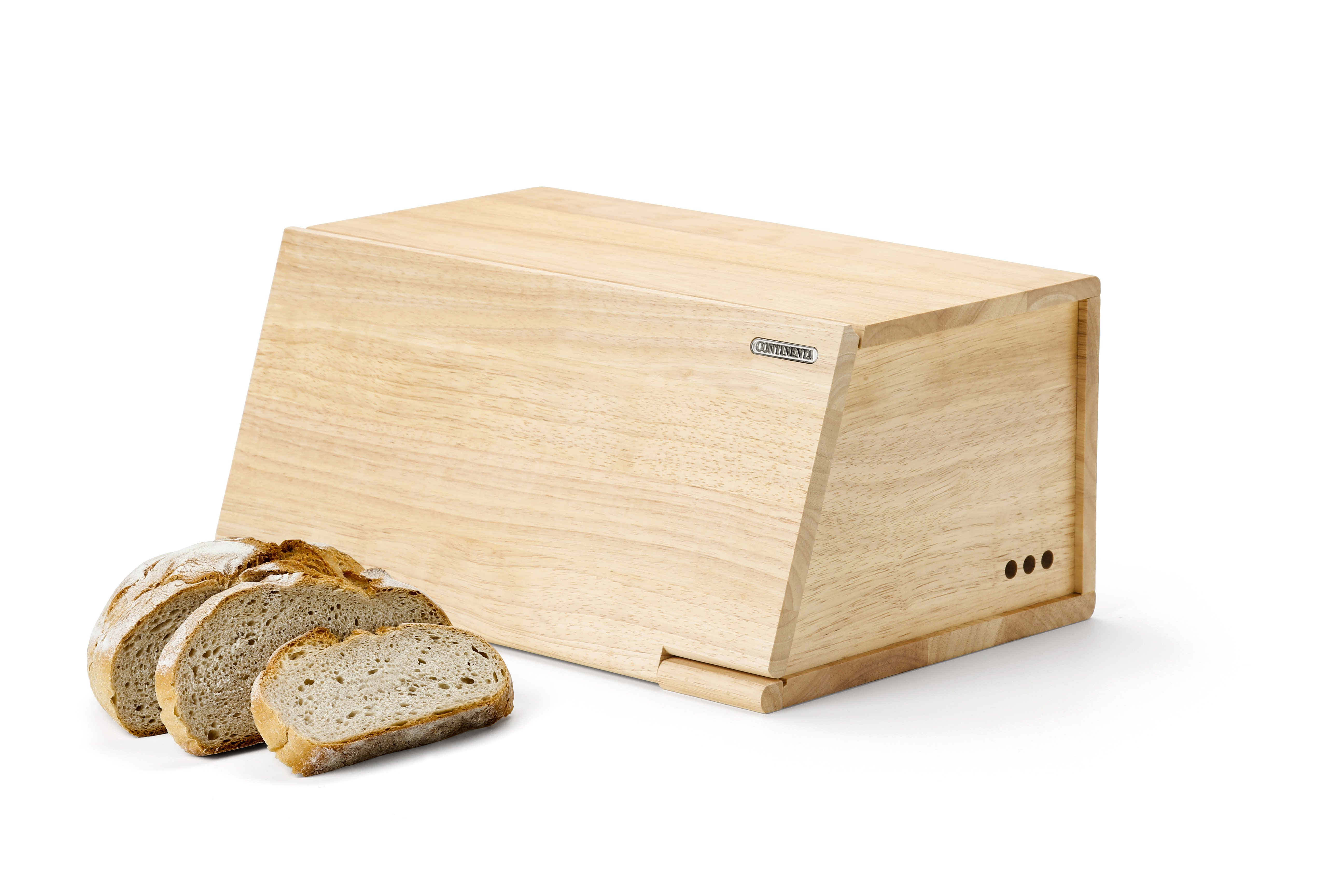 Continenta Brotkasten in Gummibaumholz Holzfarben, Rechteckig