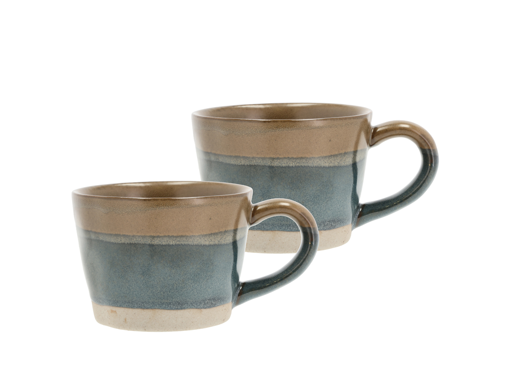 Villa Collection Henkelbecher 0,3 Liter in Farbe blau/braun