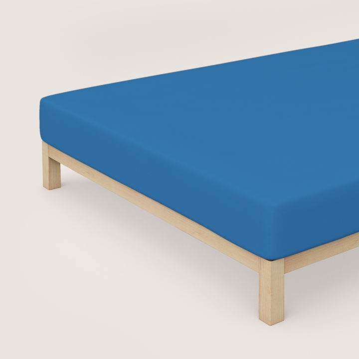 Schlafgut Casual Spannbettlaken ca. 140x200-160x200cm in Farbe Blue Mid