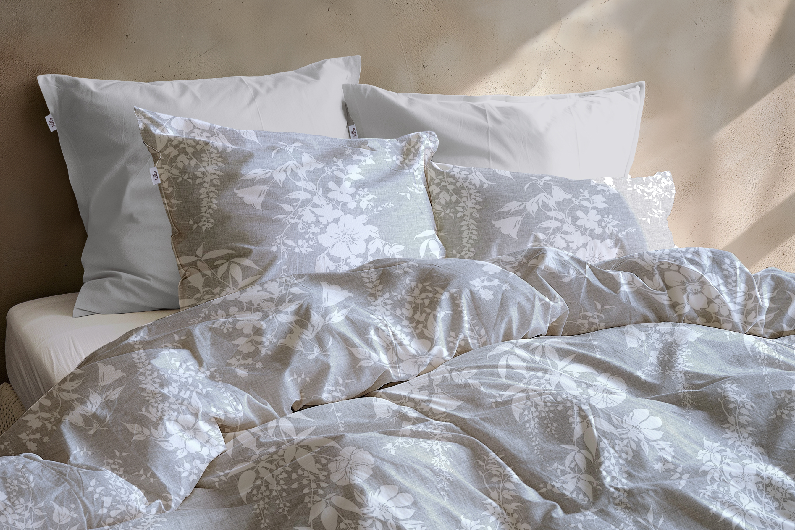 Heckettlane Bettwäsche ca. 155x220cm in Farbe Dove-Grey, Kissen, Dekoration für Zuhause, Kopfkissen, Bett, Mobiliar