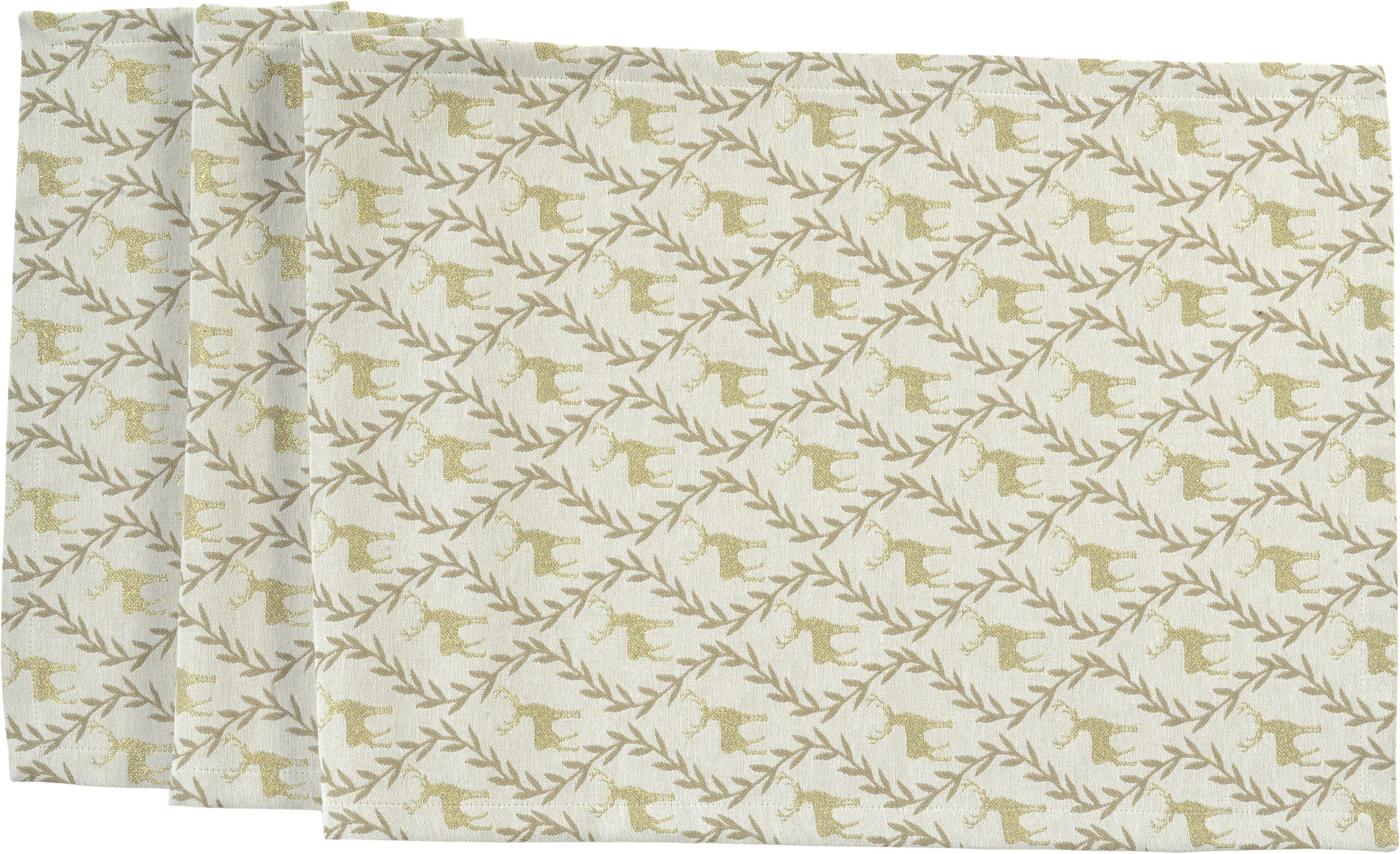 Sander Tischläufer GOLDEN DEER ca. 50x140cm in Farbe ecru/beige, Leinenstoff, Tapete, Muster, Tiermotiv, Giraffen