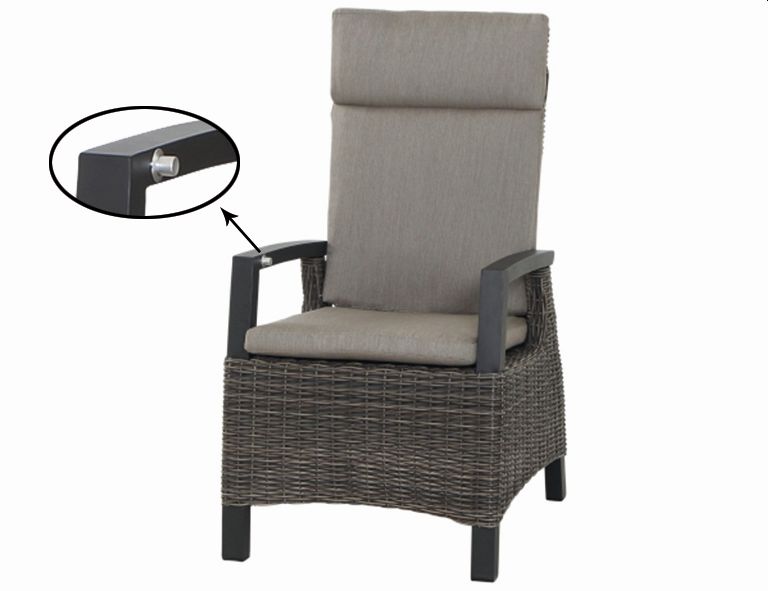 Diningsessel CORIDO in Aluminium anthrazit/Geflecht charcoal grey