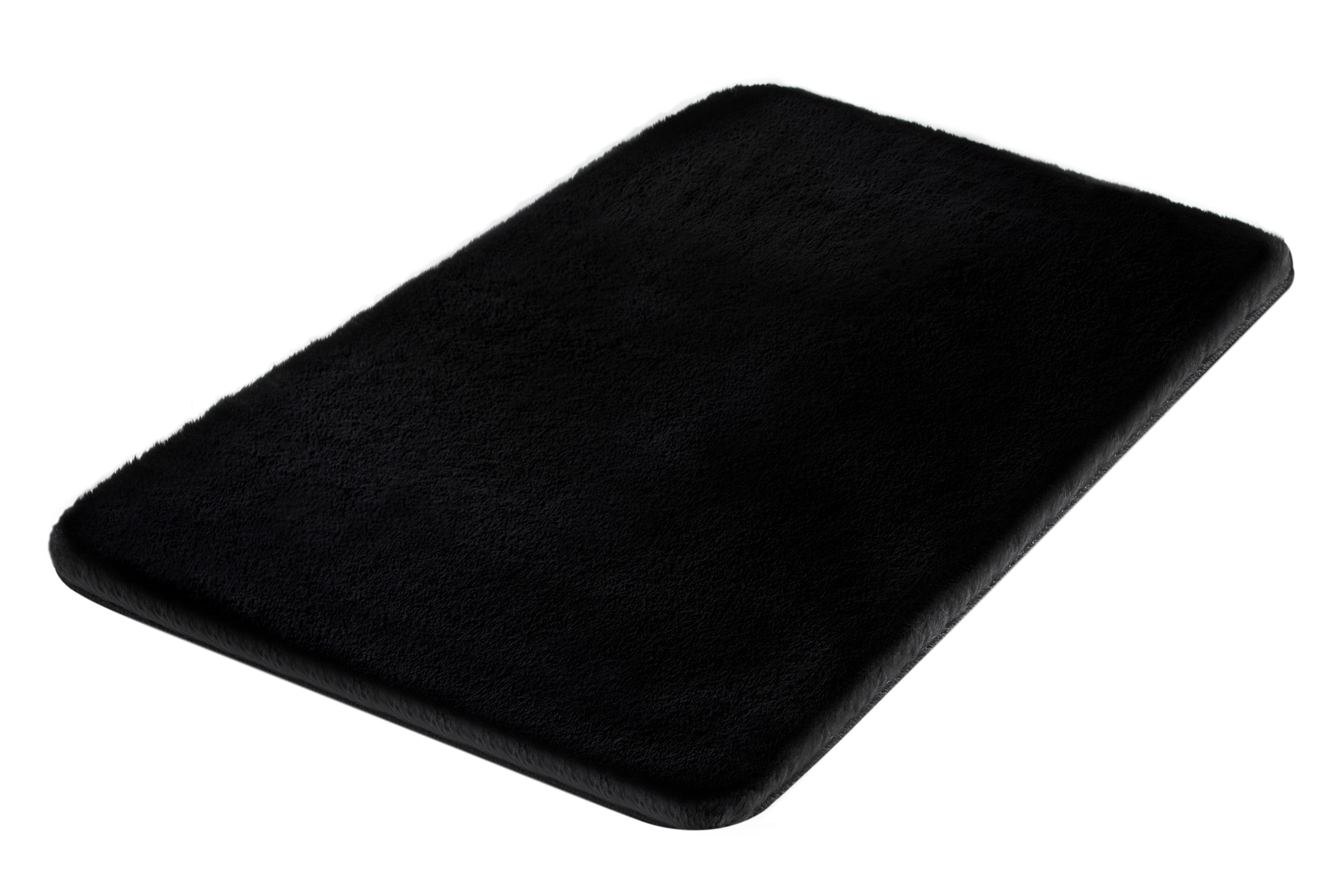 Kleine Wolke Badteppich CONY ca. 70x120cm in Farbe Schwarz, Kissenbezug, Fell, Schwarz, Samt, Liegefläche
