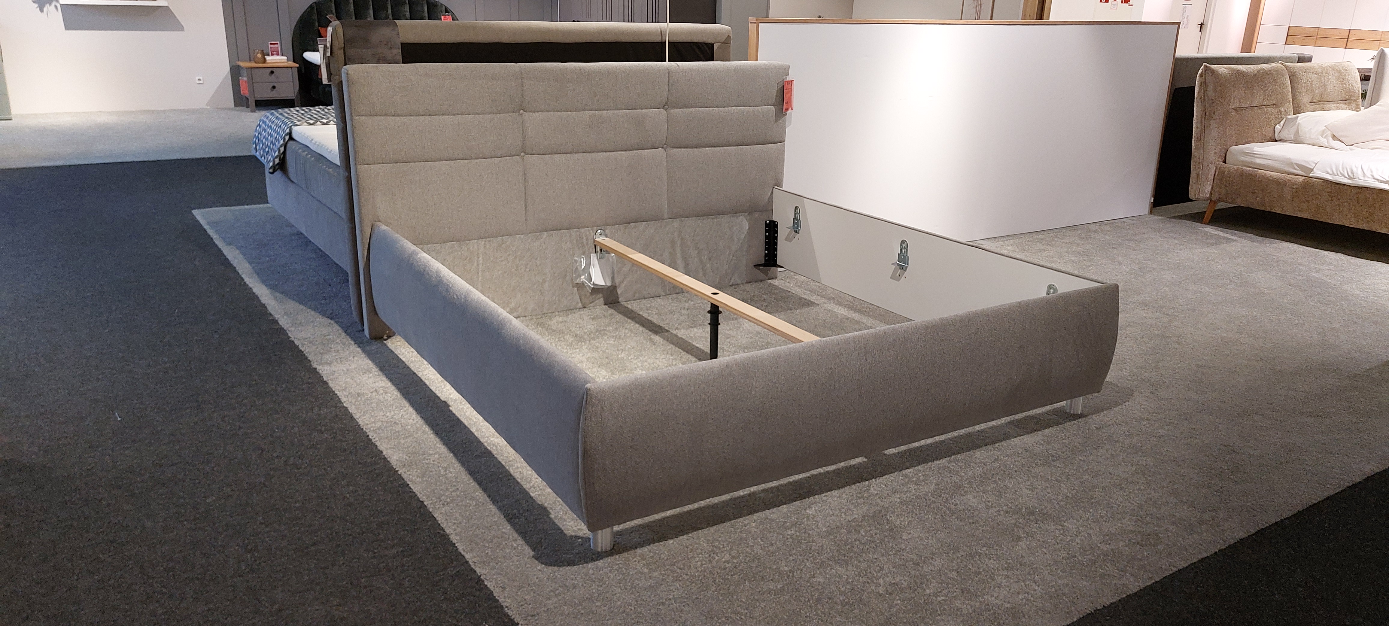 Polsterbett-Gestell BIAGGO in Stoff Grau Polsterbett-Gestell BIAGGO in Stoff Grau