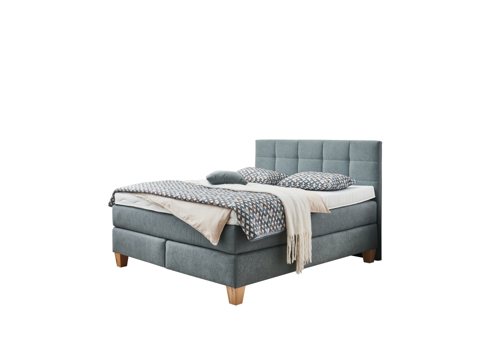 Oschmann Comfortbetten Boxspringbett OC-BX23165 ca. 180x200cm in Stoff Cleo steel