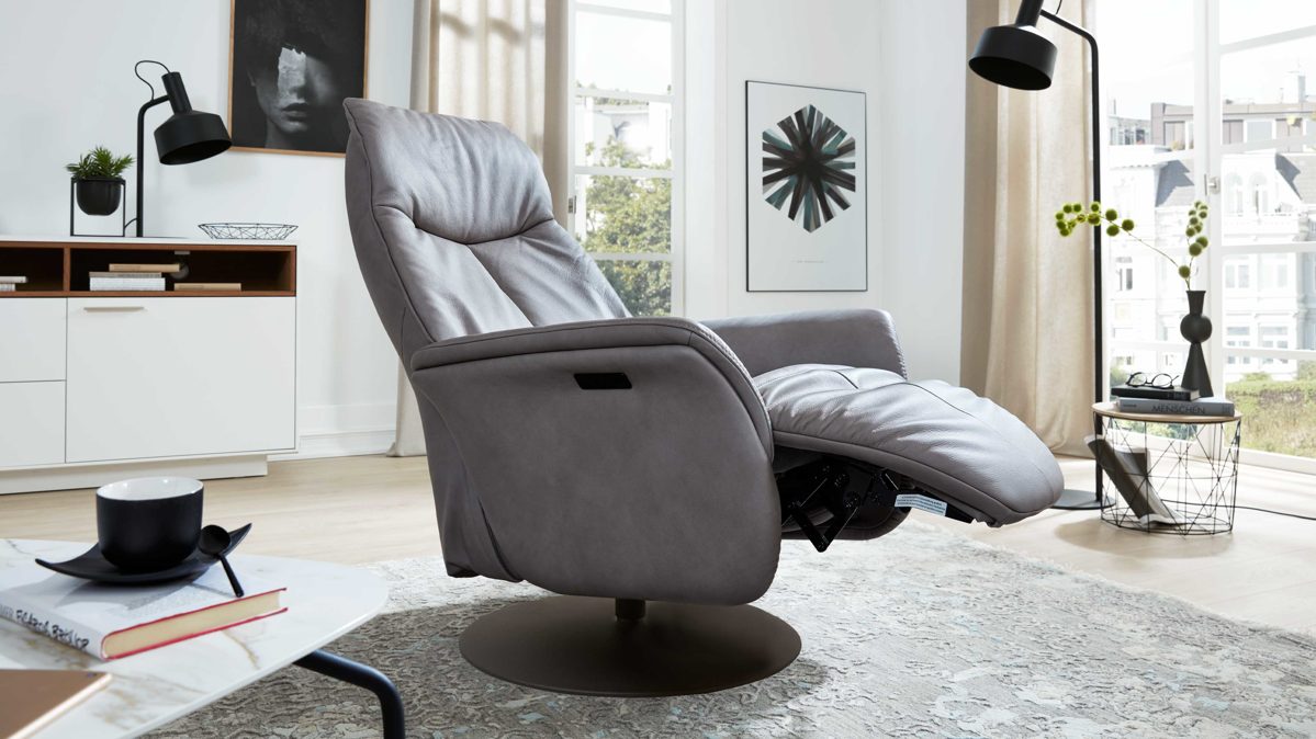 Interliving Relaxsessel INTERLIVING-4550 2-motorisch mit Aufstehhilfe in Leder Longlife rustika titan
