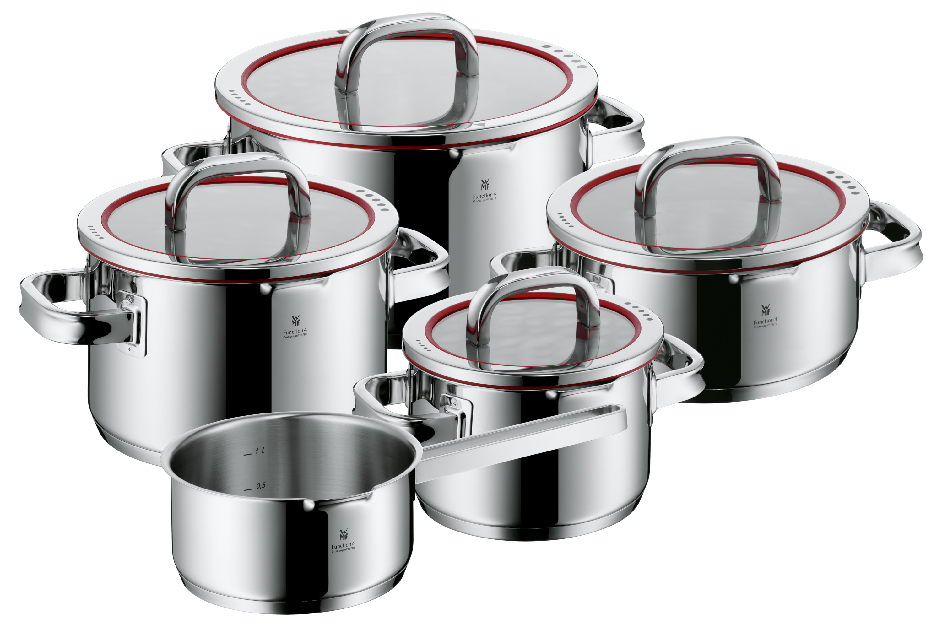 WMF Function 4 Topf-Vorteils-Set* in Edelstahl/rot