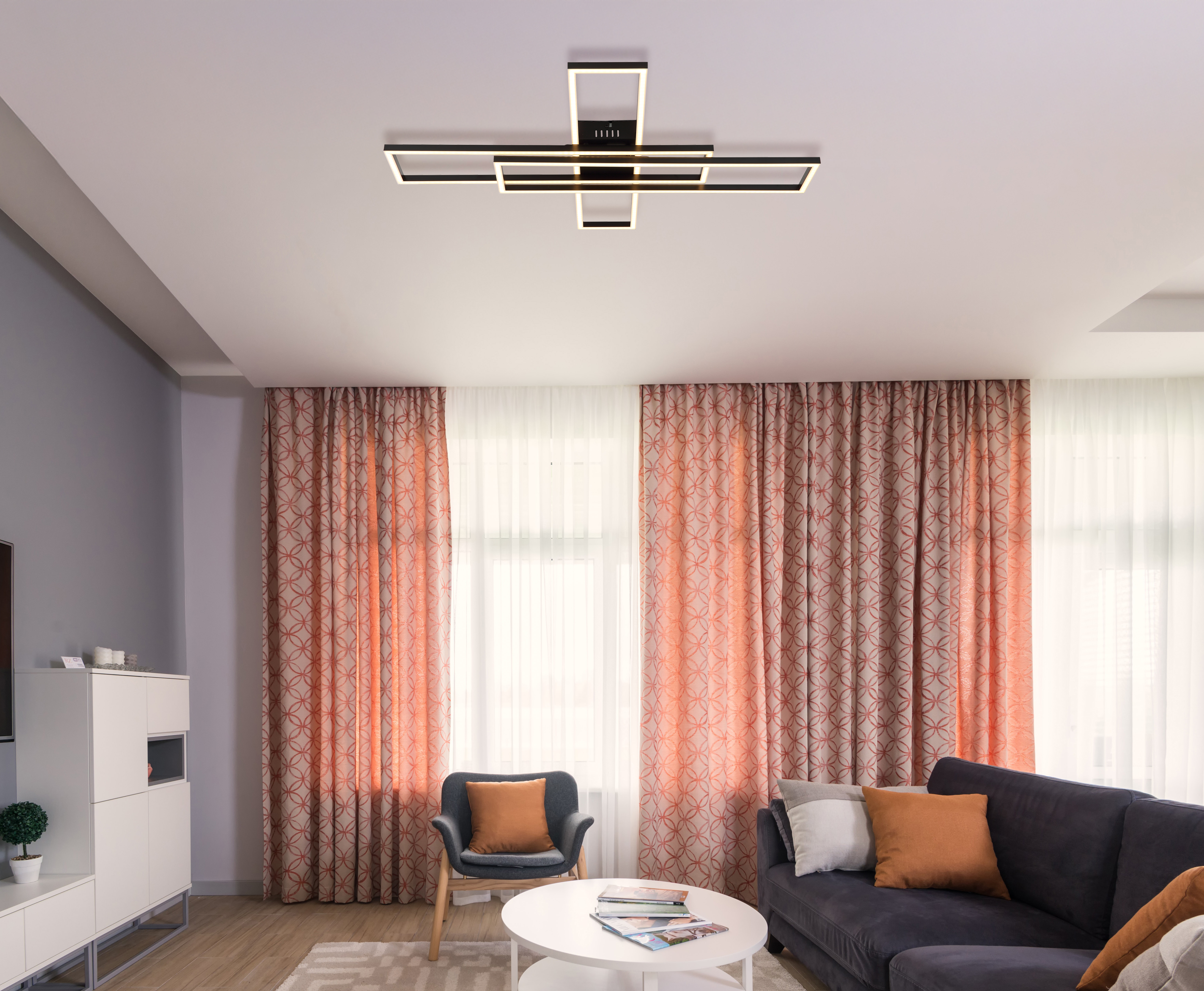 LED-Deckenleuchte in Fb. Schwarz Matt