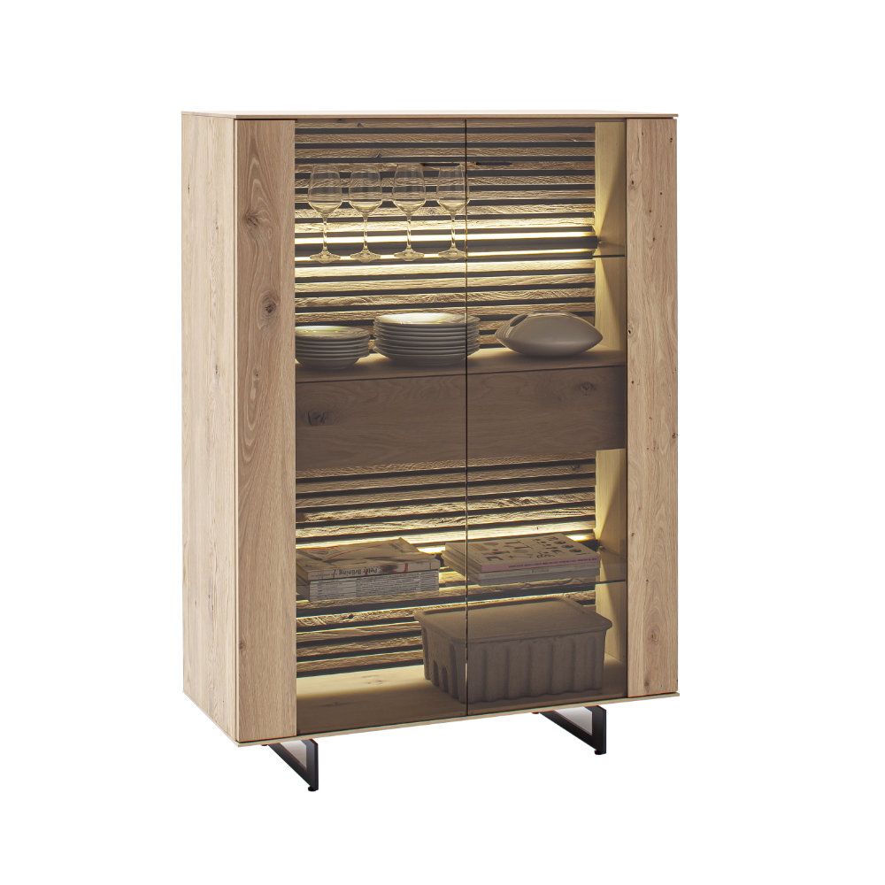 SCHÖNER WOHNEN-Kollektion Highboard YONNA ca. 106x138x44cm in Kerneiche natur gebürstet