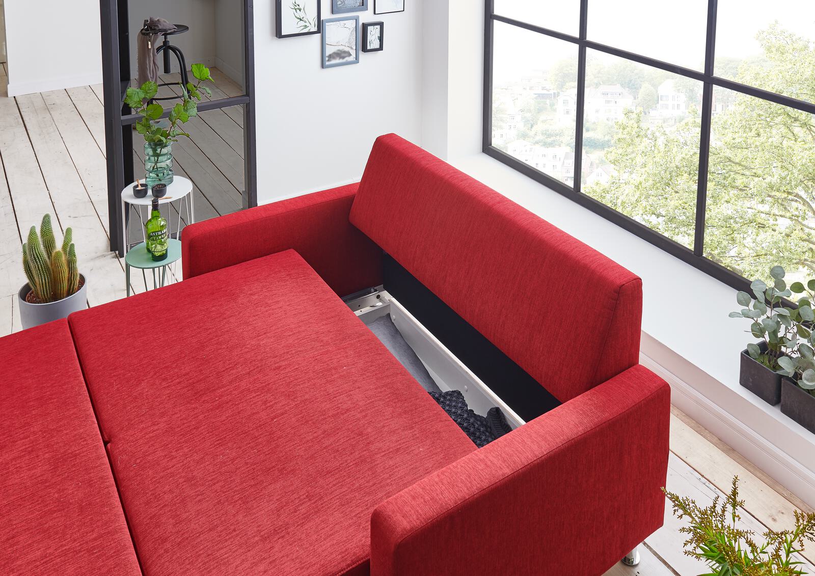 Schlafsofa FLEXA ca. 120x200cm in Stoff rot