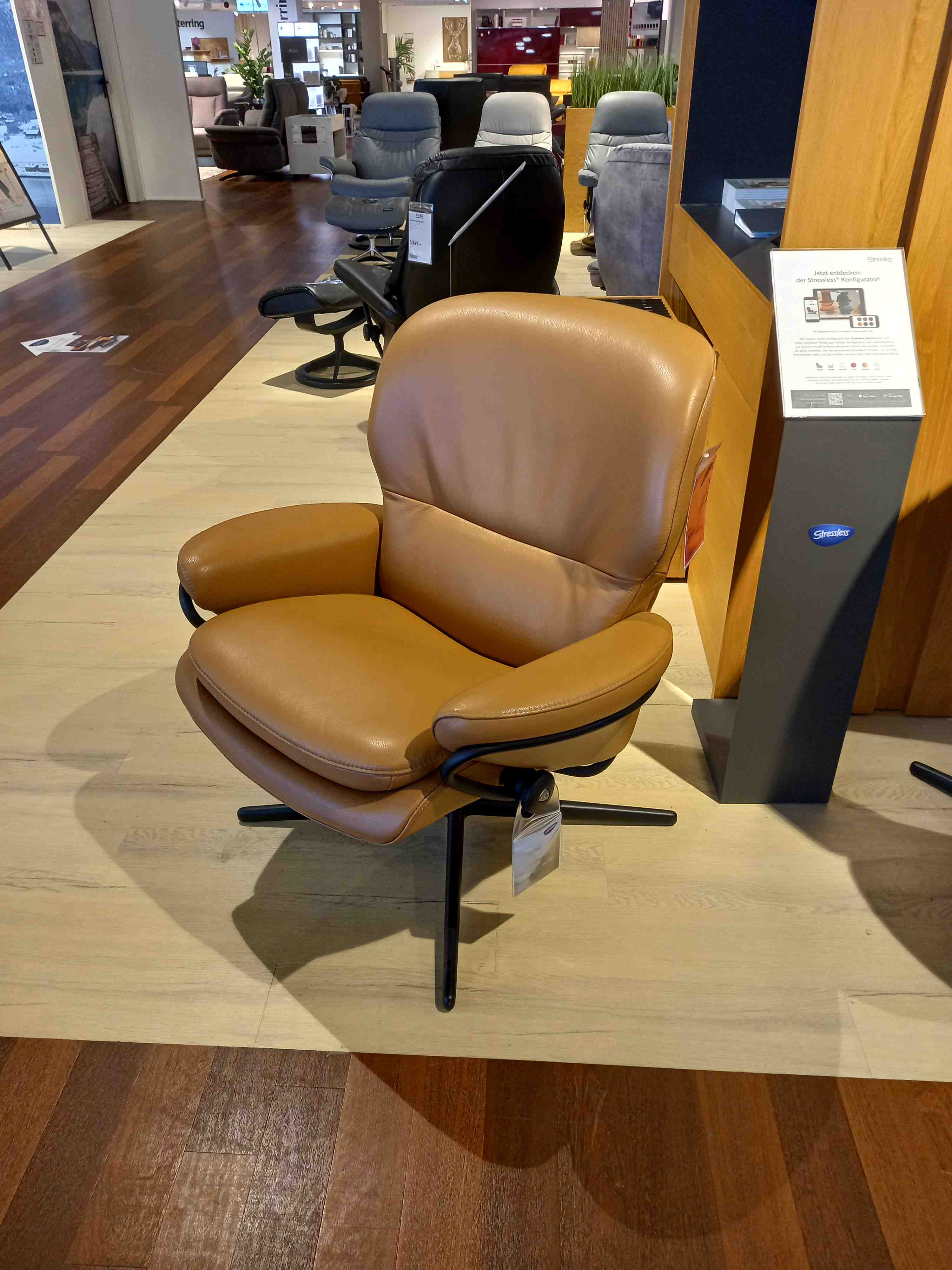 Stressless Sessel Rome Cross (M) in Leder Cori caramel