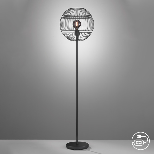 Fischer & Honsel Stehleuchte DROPS in Metall schwarz/Metall schwarz