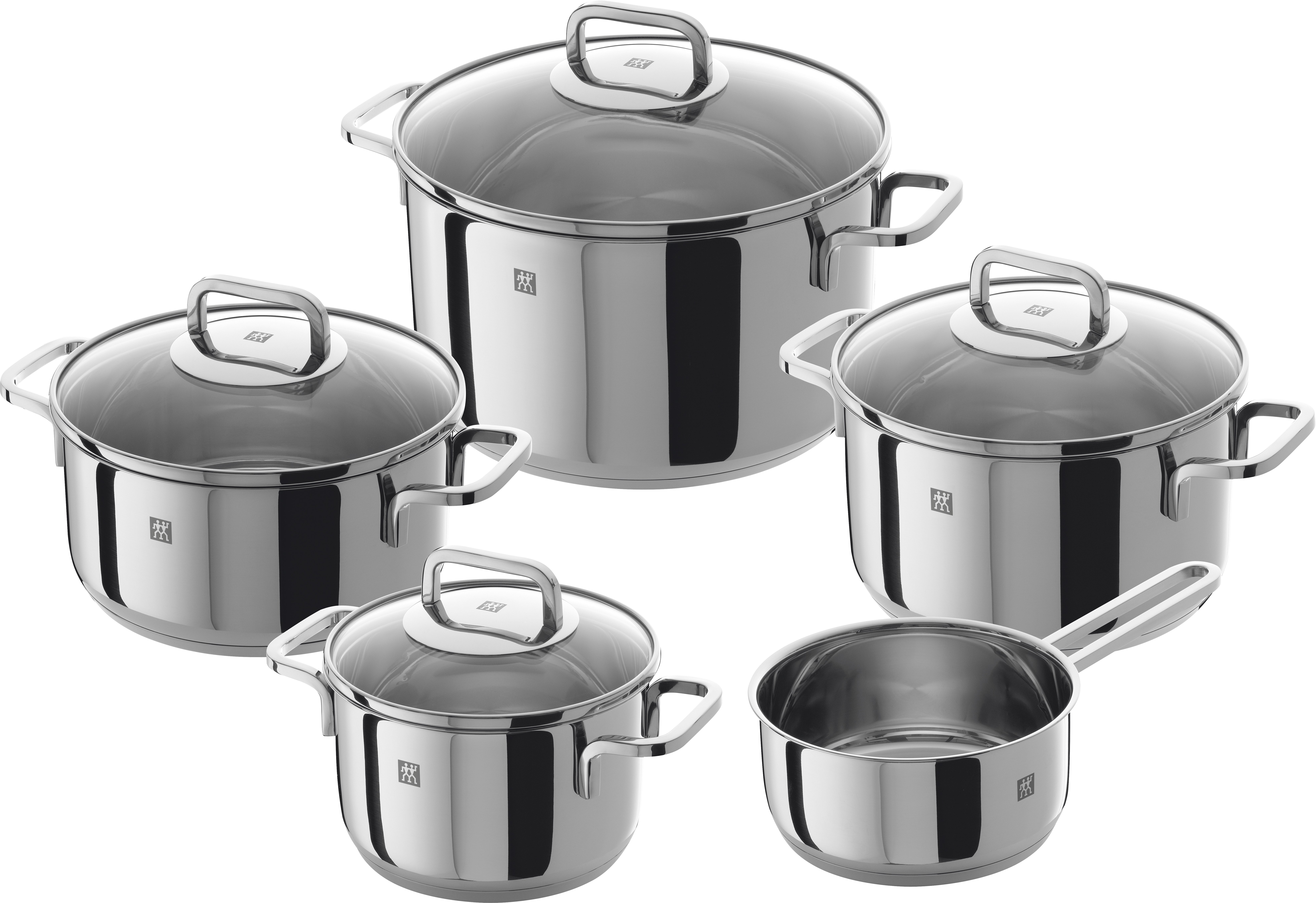 Zwilling Kochtopfset QUADRO 5-teilig in Farbe 18/10 Edelstahl