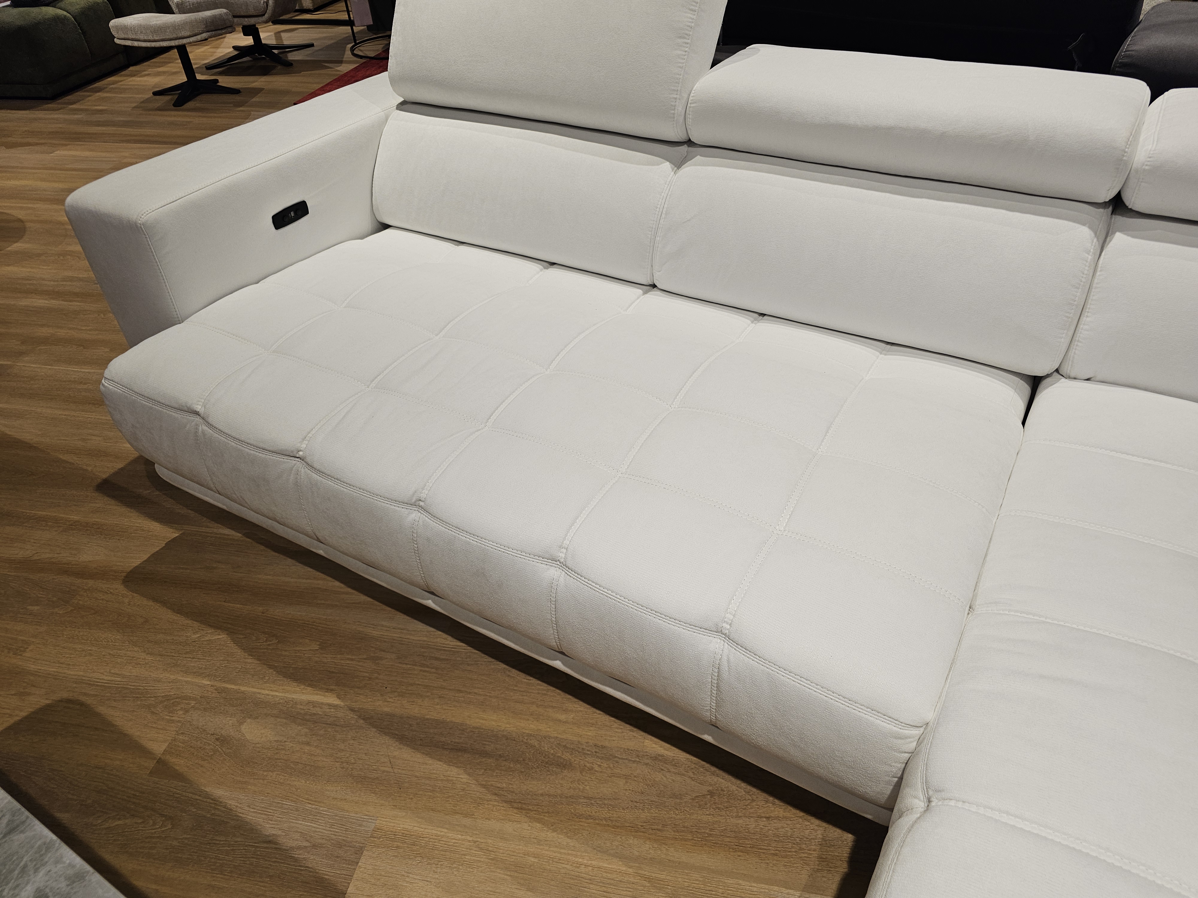 Polsterecke 7536 ca. 328x192cm in Signal white, Sofa, Wohnlandschaft, Weiß, Stoff, Sitzfläche