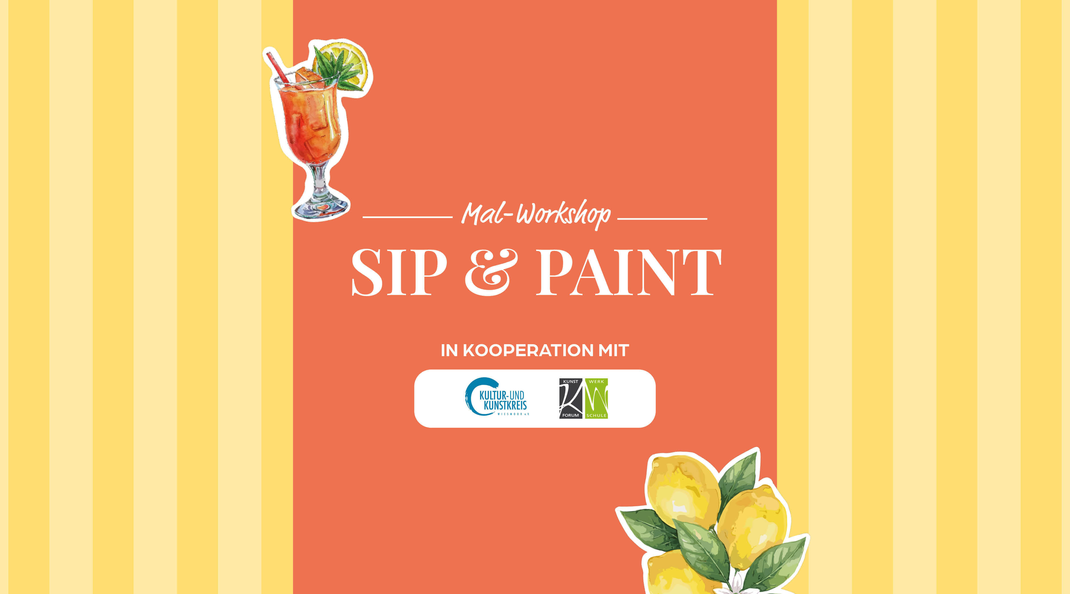 🖌️ Mal-Workshop: Sip & Paint drink, cocktail, orange, lemon, illustration