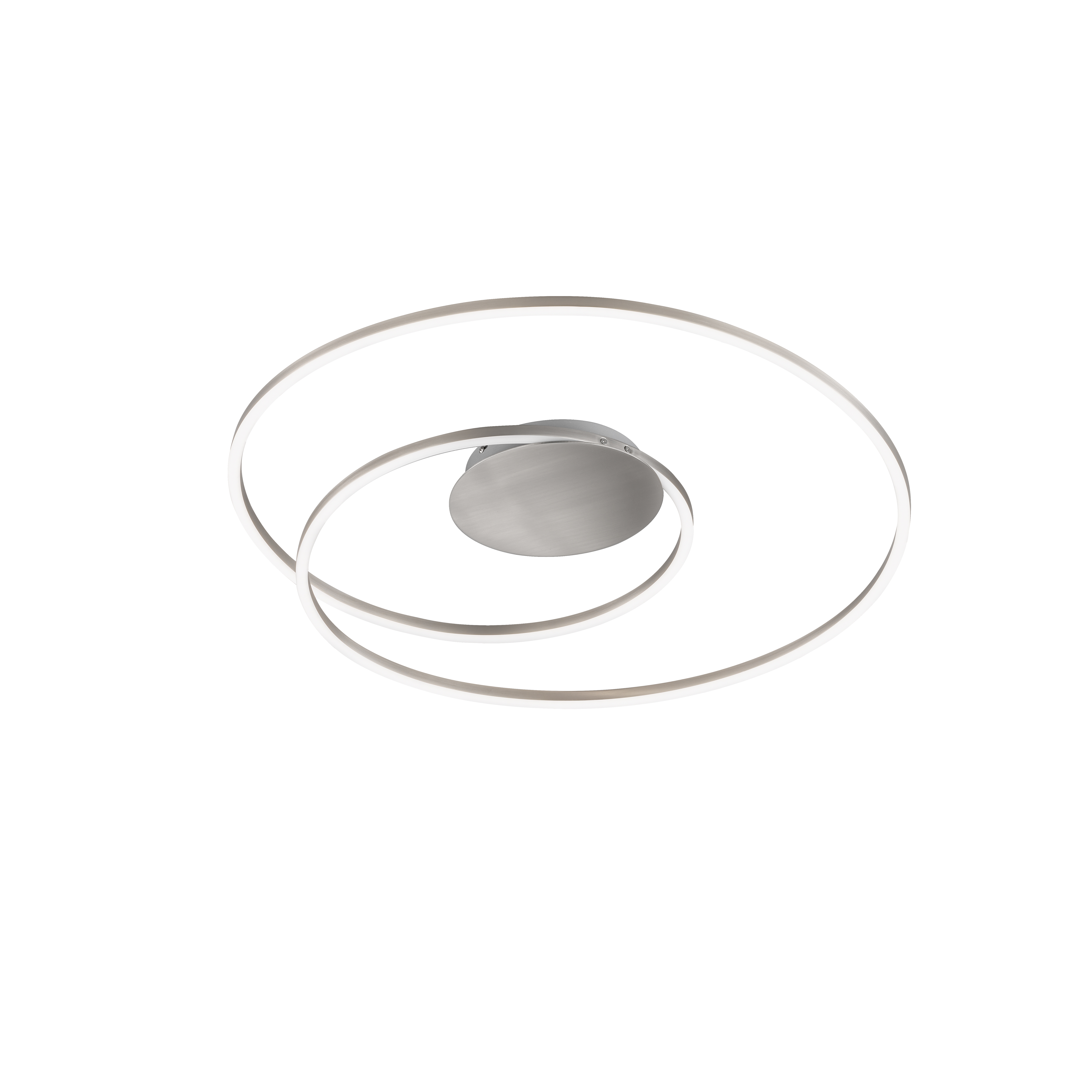 Fischer & Honsel LED-Deckenleuchte HOLY 1-flammig in Farbe Nickel matt, Deckenleuchte, LED-Licht, Ringe, Metall, Modern