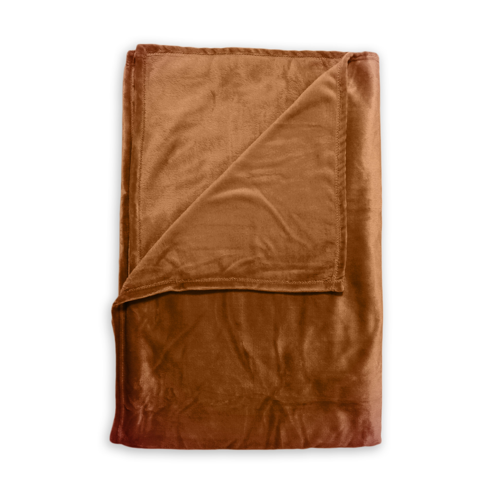 Plaid Cara 140x200cm CARA in Orange, Decke, Vlies- oder Plüschdecke, Braun, Flauschig, Warm