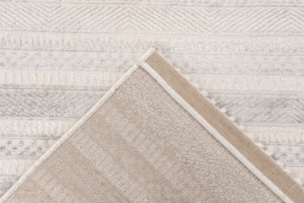Webteppich NANCY ca. 160x230cm in Farbe silver-ivory Webteppich NANCY ca. 160x230cm in Farbe silver-ivory, Teppich, Außenbereich, Rautenmustern, Beige, Kantenverarbeitung