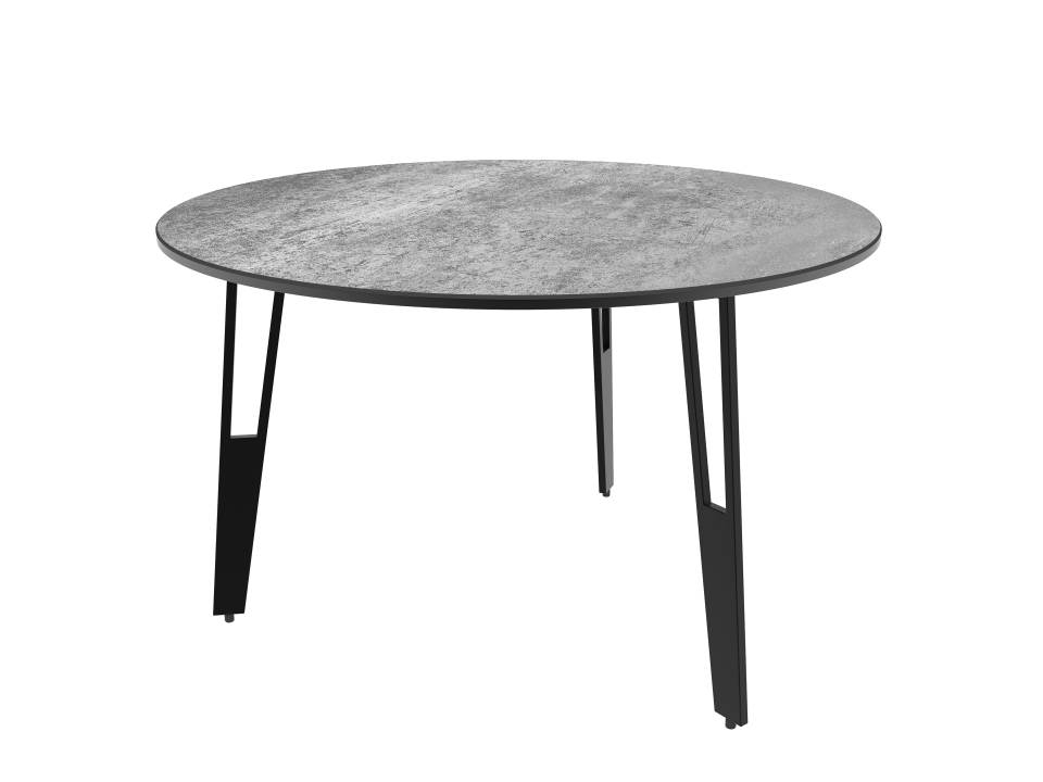 Couchtisch TOSCA RONDE in Keramik silver/Stahl schwarz Akante Couchtisch TOSCA RONDE in Keramik silver