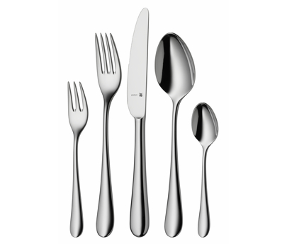 WMF Merit Besteck-Set, 30-teilig, Cromargan protect® in poliertem Edelstahl, besteck, messer, gabel, löffel, stückset