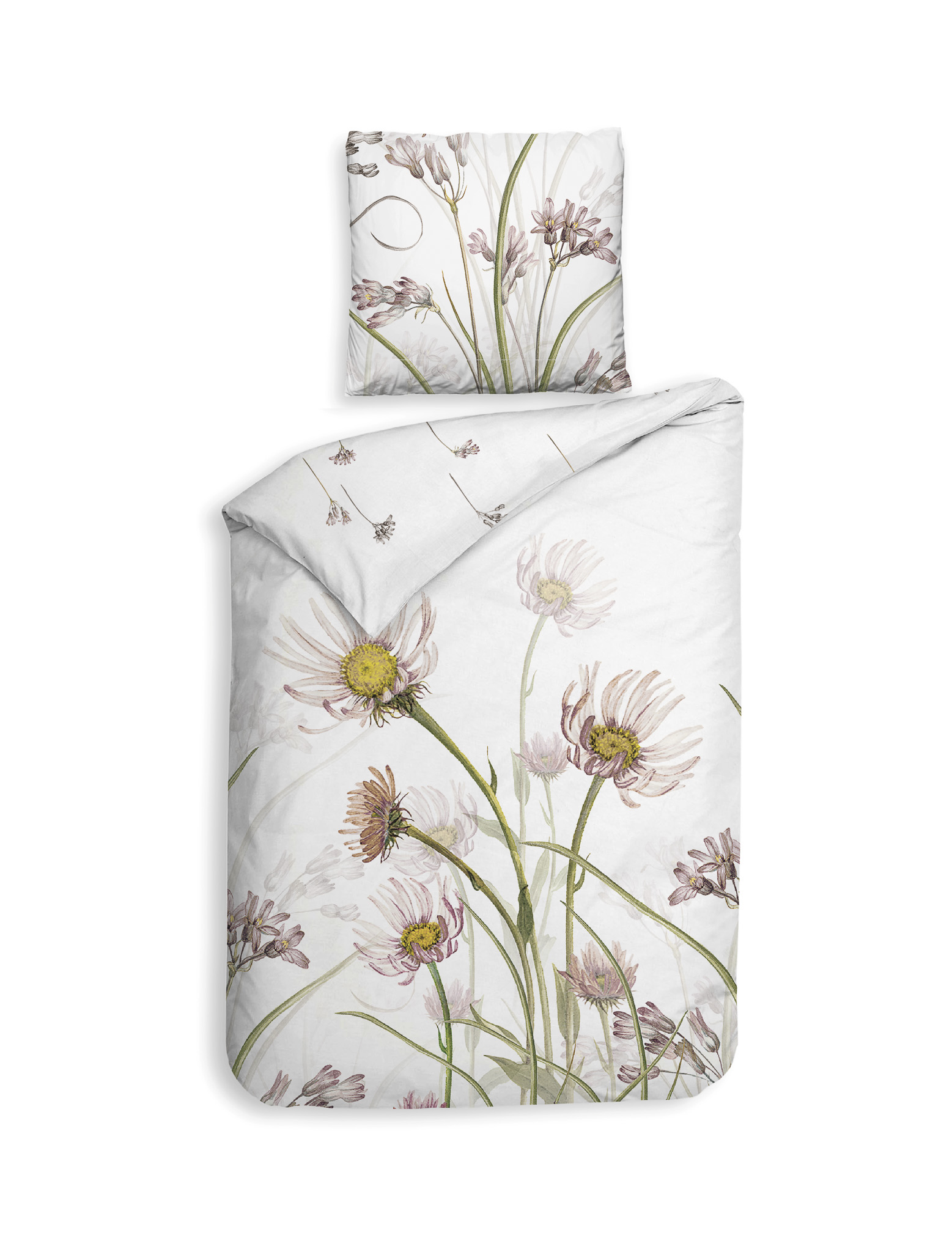 Bettwäsche ca. 135x200cm FLORIANA in Beige, Wandbezug, Kissenbezug, Stoffbezug, Blumenmuster, Duvetbezug