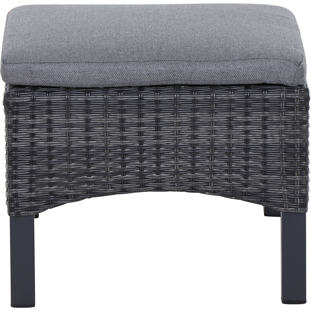 Gautzsch Hocker TARANTO mit Gestell Aluminium anthrazit matt/Gardino-Geflecht grau, Sessel, Korbgeflecht, Gartenmöbel, Stuhlbezug, Kissen