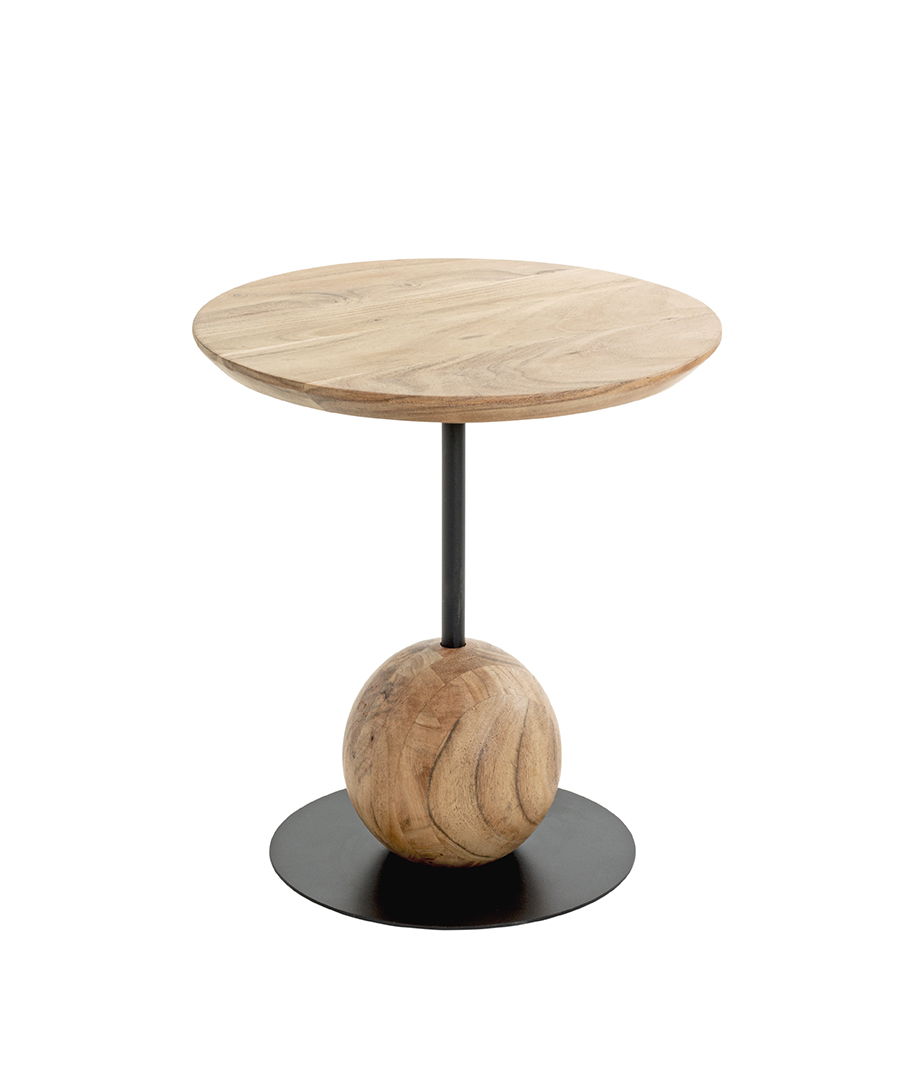 Beistelltisch RIVERA in , Beistelltisch, Holz, Kugelbasis, Rund, Metallstange