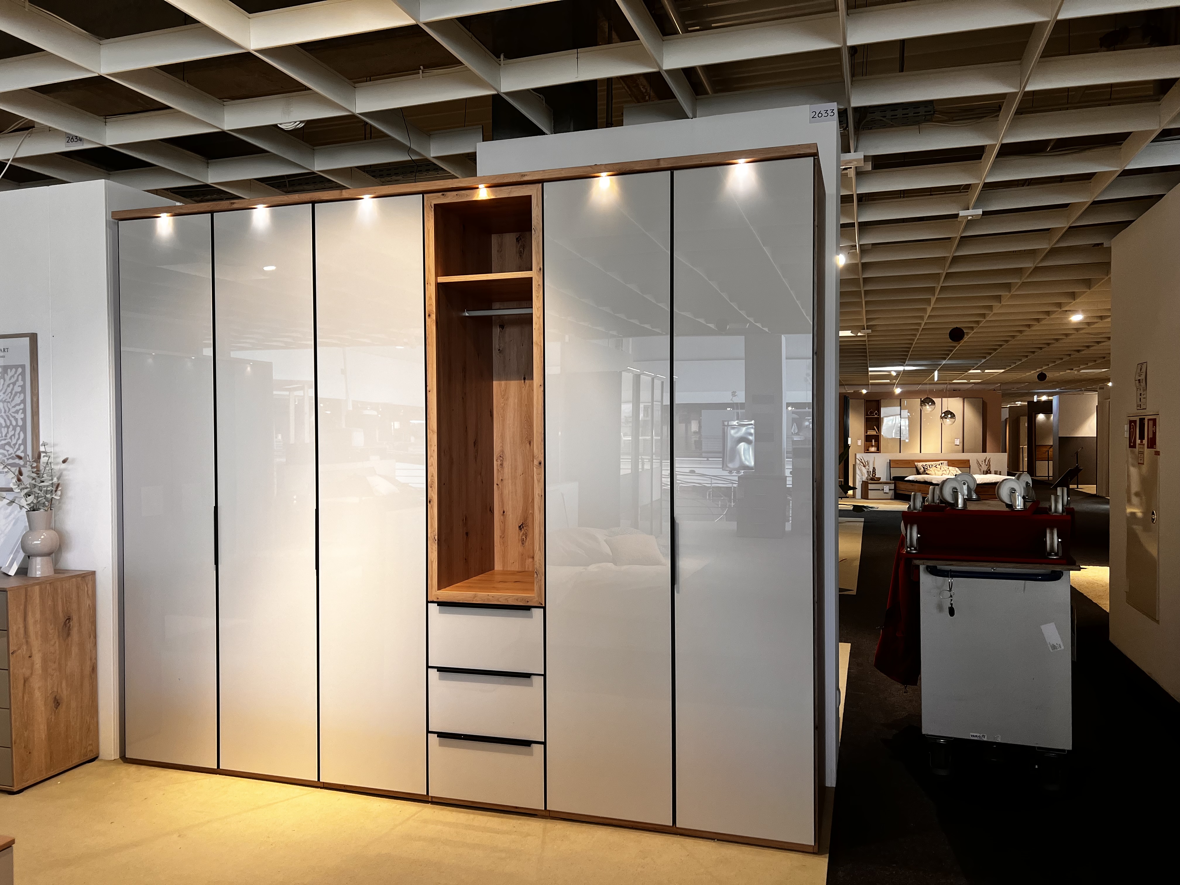 Nolte Drehtürenschrank HORIZONT in Farbe Perlaglas/Artisan-Eiche Nachbildung Nolte Drehtürenschrank HORIZONT in Farbe Perlaglas/Artisan-Eiche Nachbildung, Moebel, Drinnen, Innenarchitektur, Tür