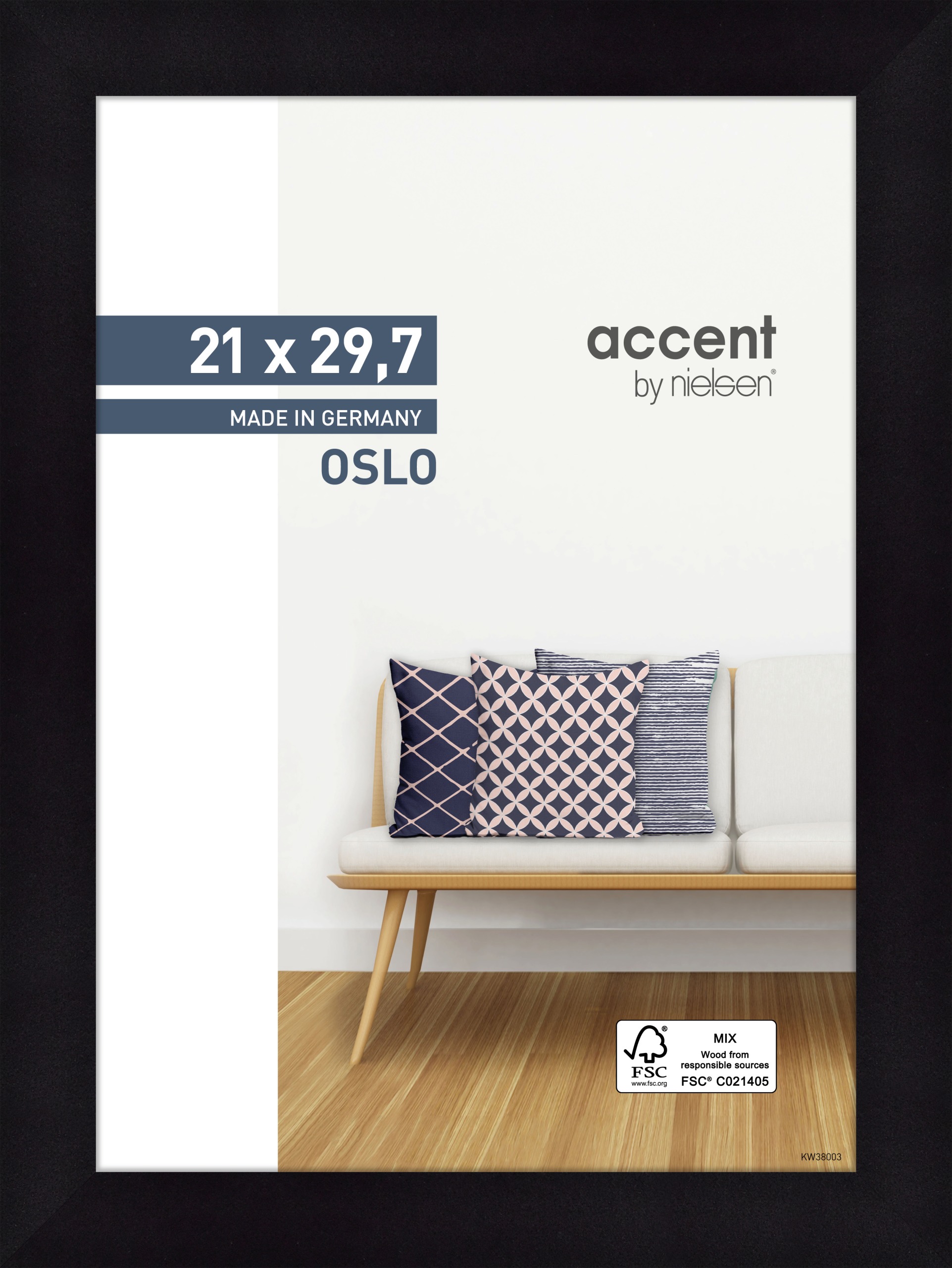 Accent by Nielsen Holz Bilderrahmen Oslo ca. 21x29,7cm in Farbe Black