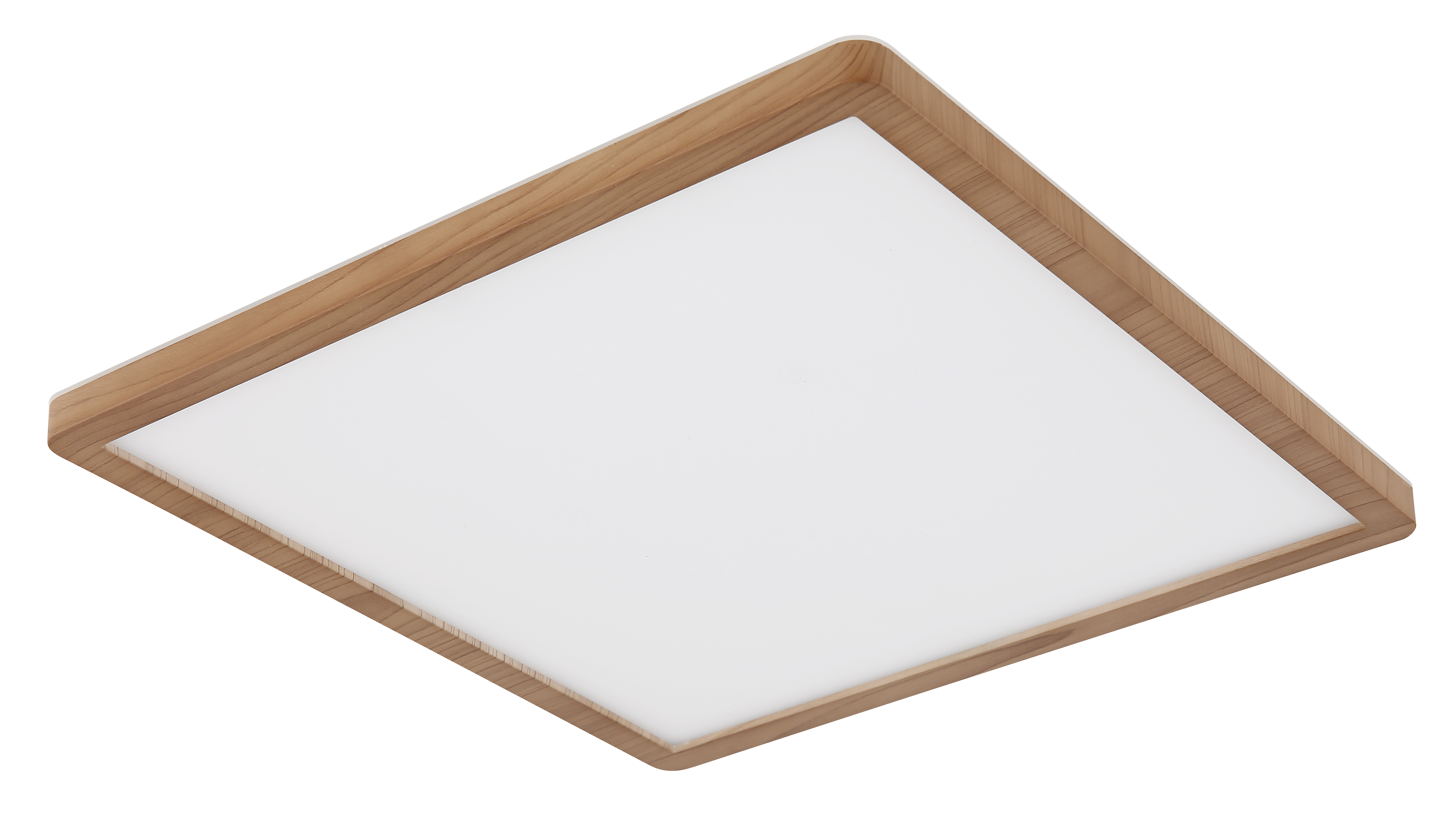 Globo LED-Deckenleuchte SAPANA ca. 42x42 cm in Kunstoff holzoptik/Opal weiß