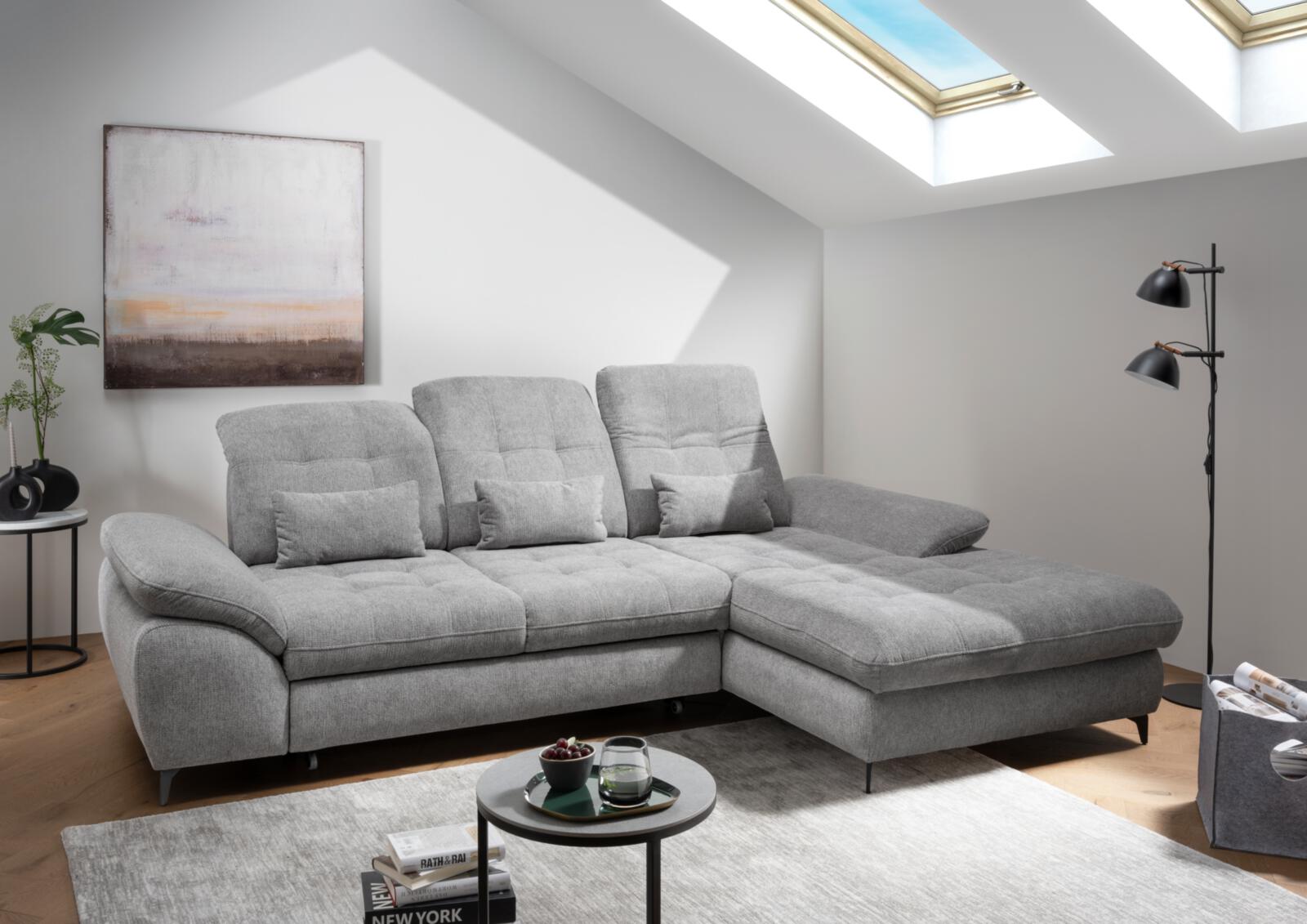 Polsterecke DELPHINO ca. 273x189cm in Corto grau, Moebel, Couch