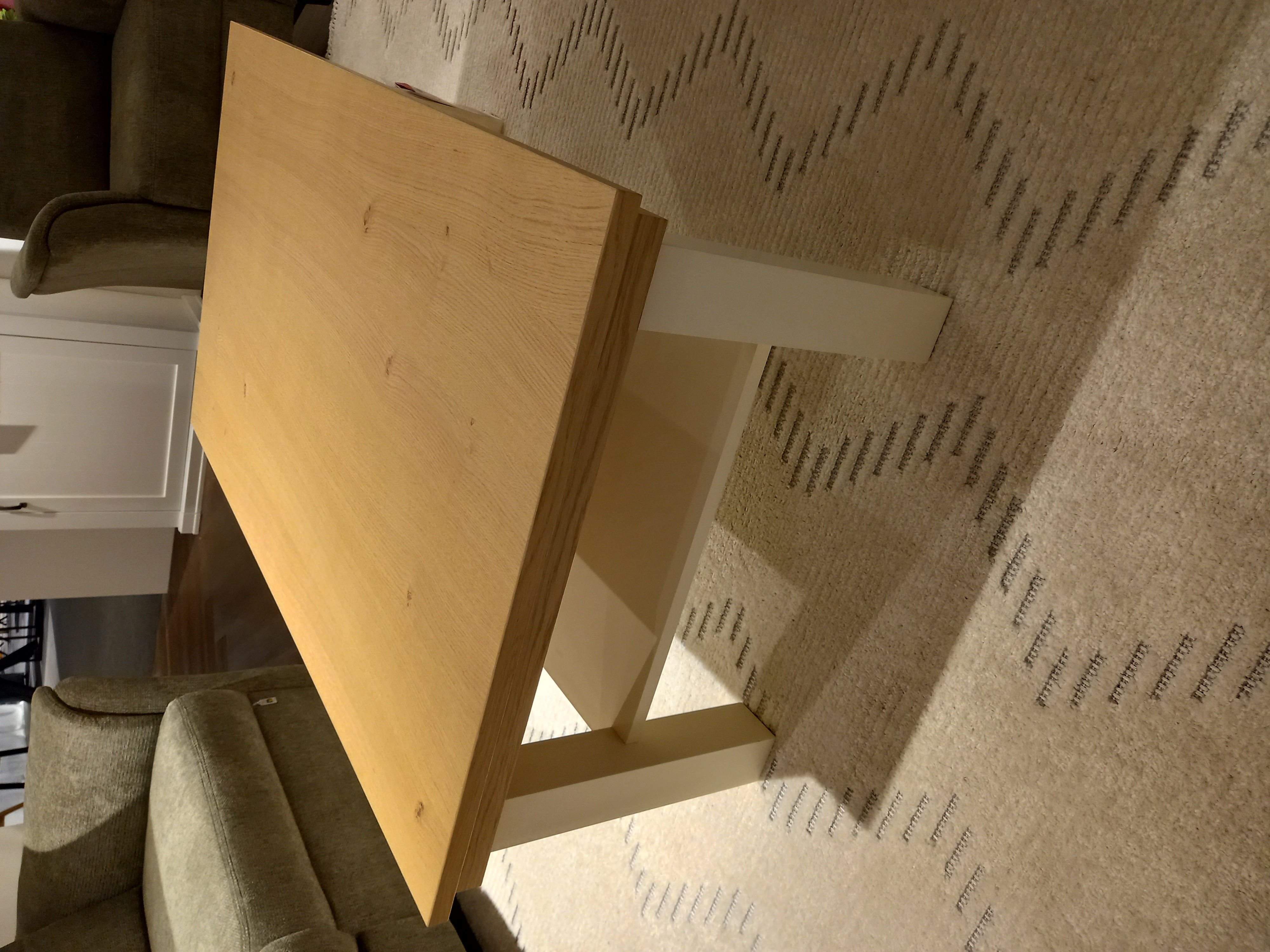 Wehrsdorfer Couchtisch ca. 120 x 70 cm,Höhe ca. 45 cm in Gestell Creme weiß, Moebel, Tabelle, Kaffeetisch, Tischplatte, Holz