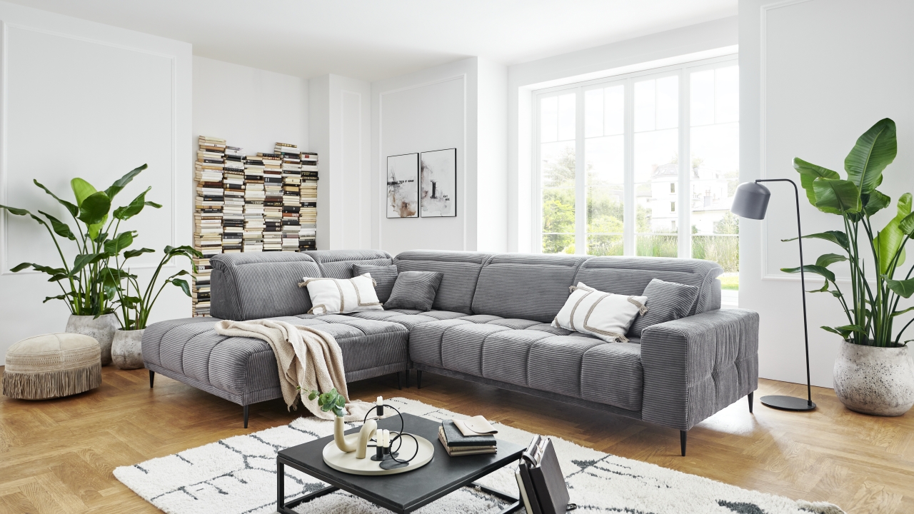 Iwaniccy Rundecke LIVORNO ca. 317x234cm in Stoff Hydra dunkelgrau