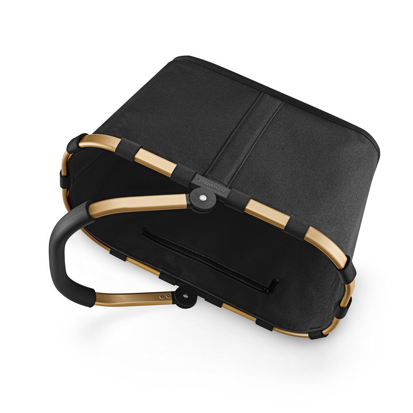Reisenthel CARRYBAG in Farbe onyx gold, Handtasche, Schwarz, Hartschale, goldene Akzente, Reißverschlussfach